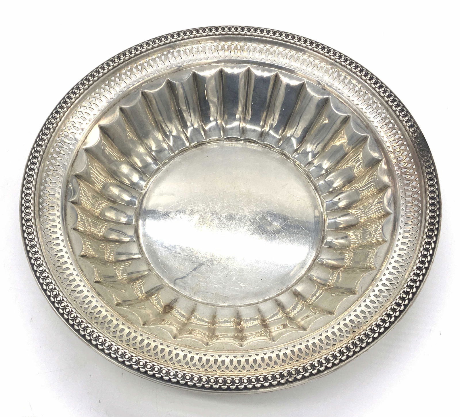 Vintage STERLING SILVER Pierced Metal Bowl (1 of 13)