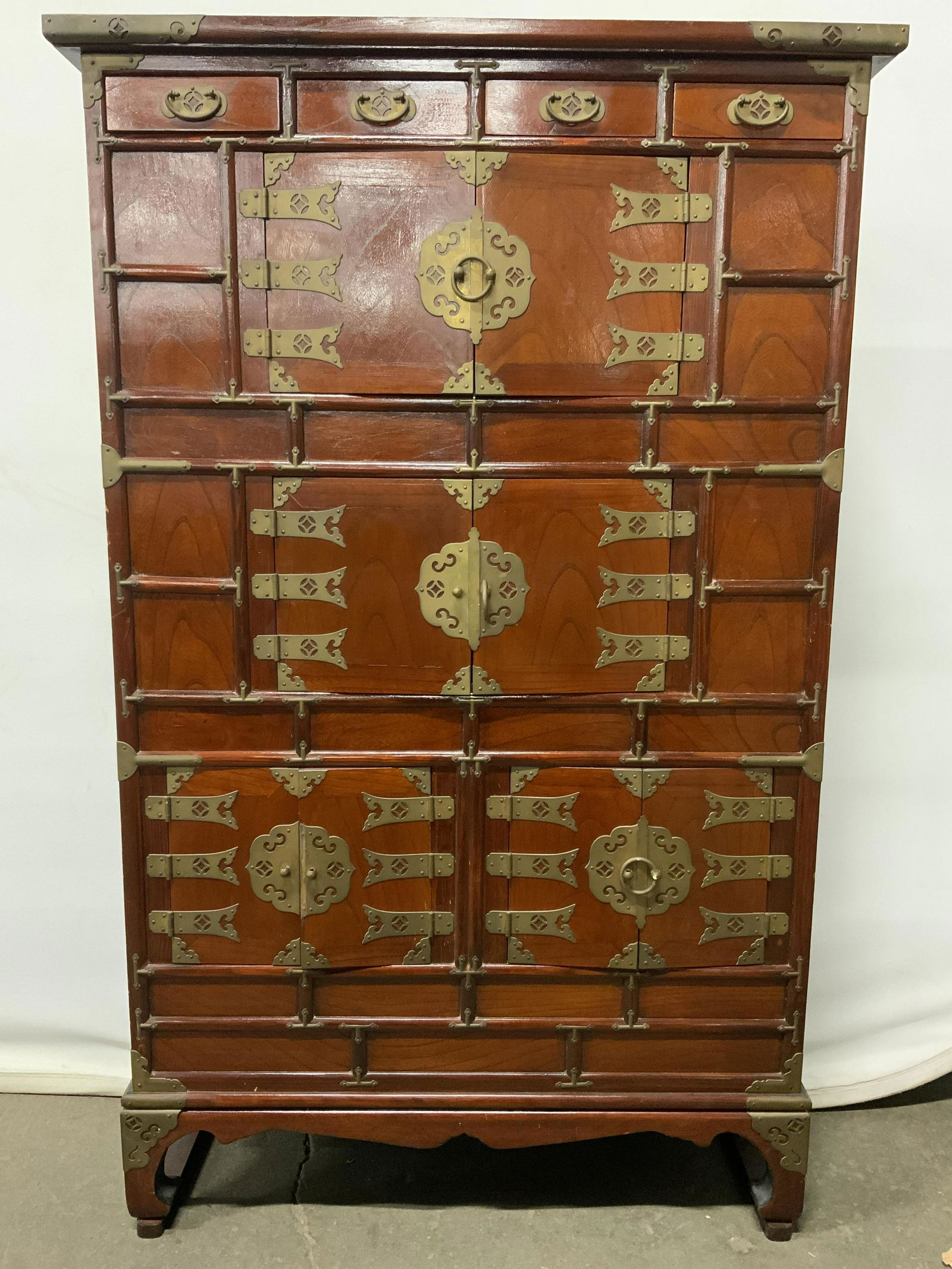 Vintage Wooden Asian Chest W Drawers (1 of 10)