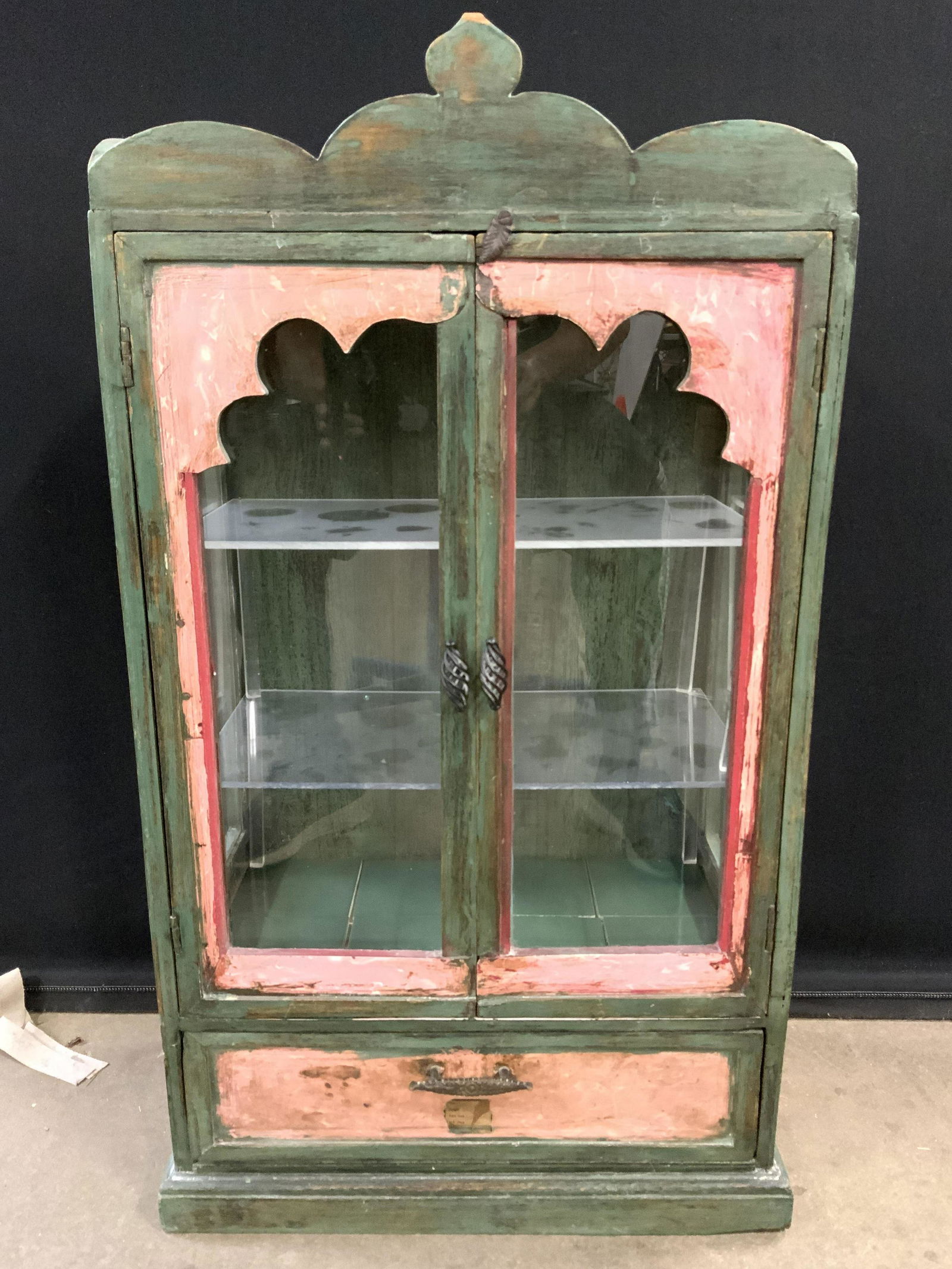 Antique Folk Art Primitive Wood Display Case (1 of 10)