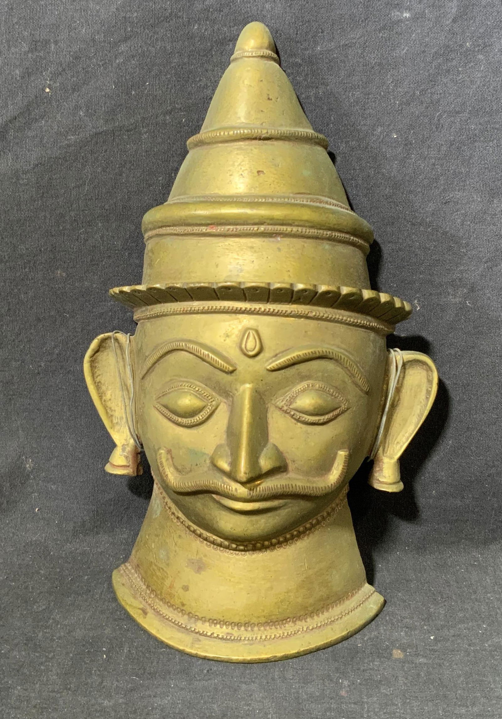 Antique Indian Brass Head (1 of 8)