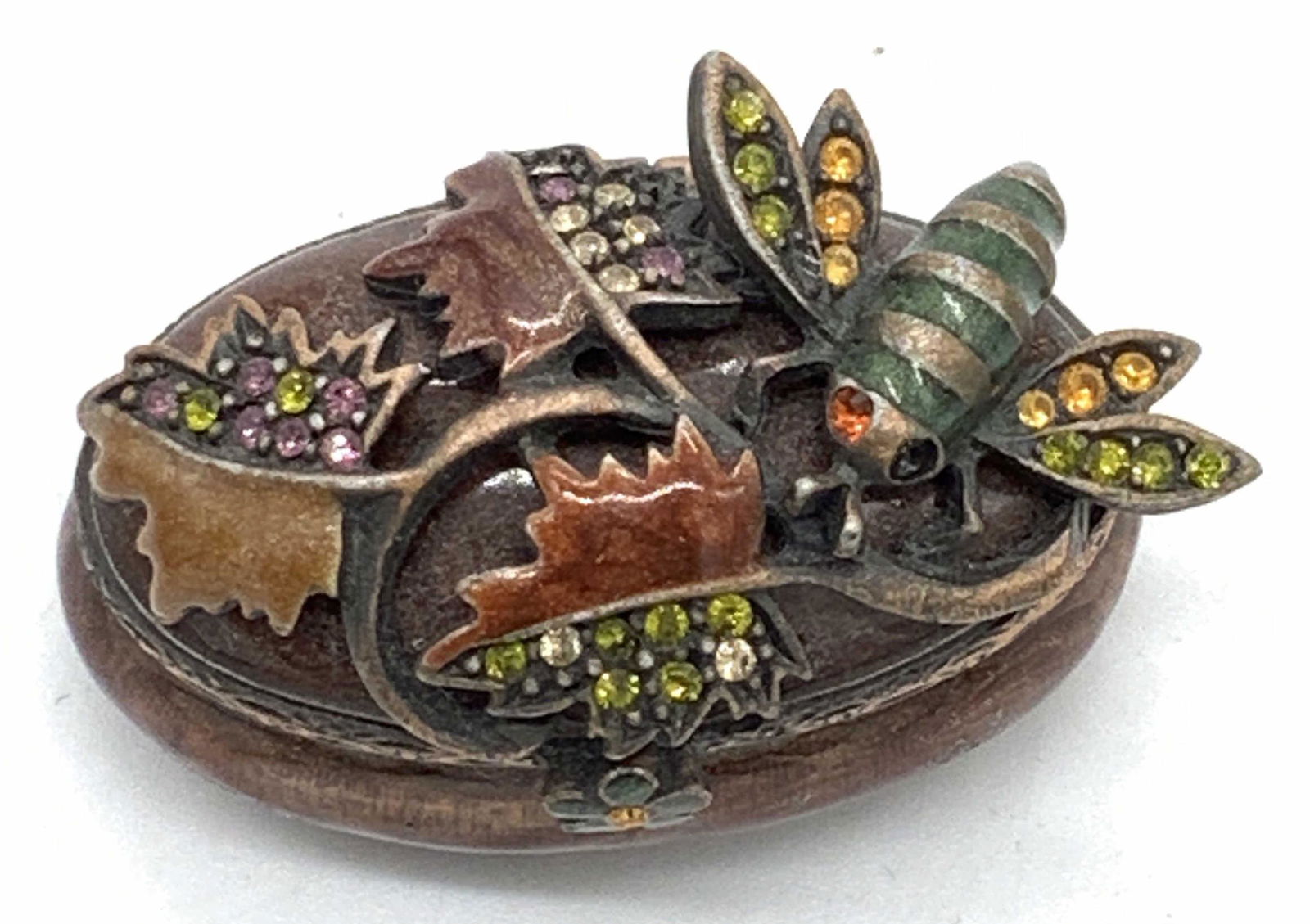 JAY STRONGWATER Signed Enamel & Crystal Pill Box (1 of 9)