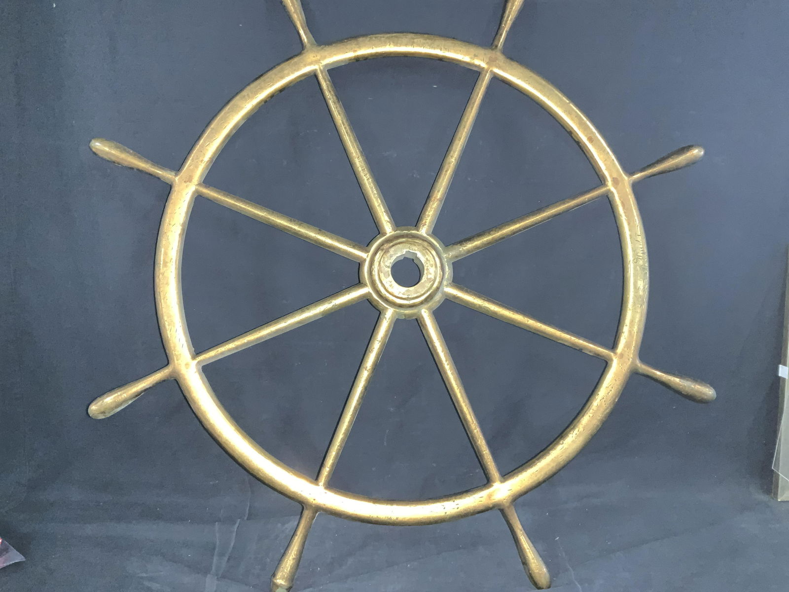 Hammered Brass Ships Wheel, 32.5 in. (1 of 8)