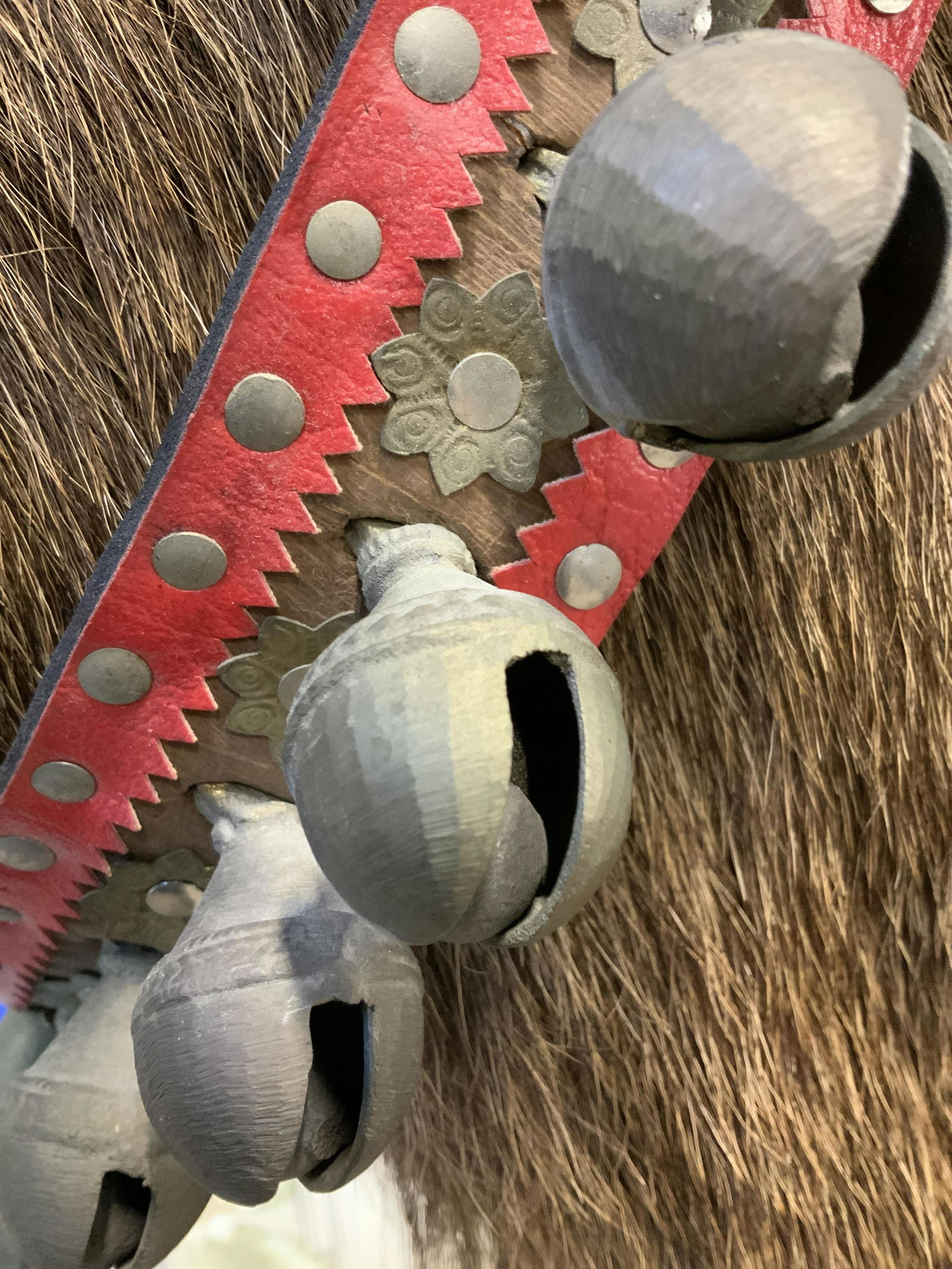 Collectible Solid Bronze Sleigh Bells On Leather (1 of 13)