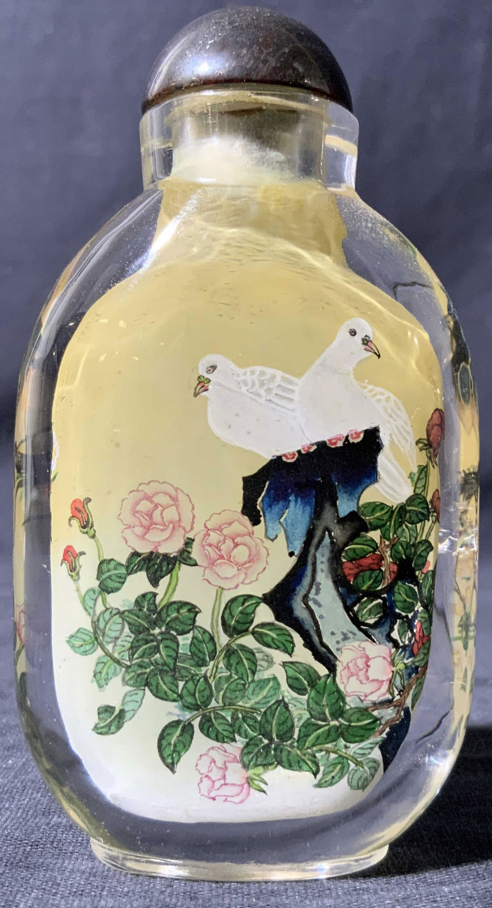 Vintage Hand Painted Asian Bird Motif Snuff Bottle (1 of 10)