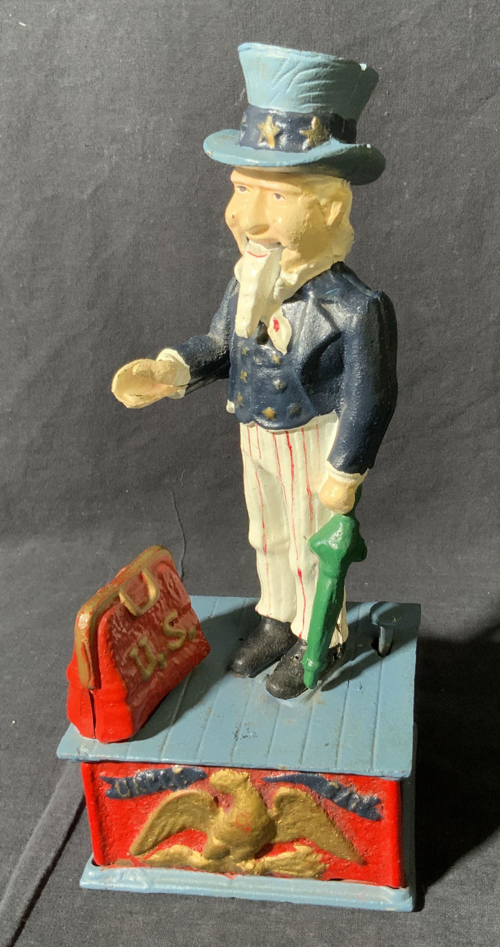 Vintage Iron Uncle Sam Mechanical Coin Bank (1 of 12)