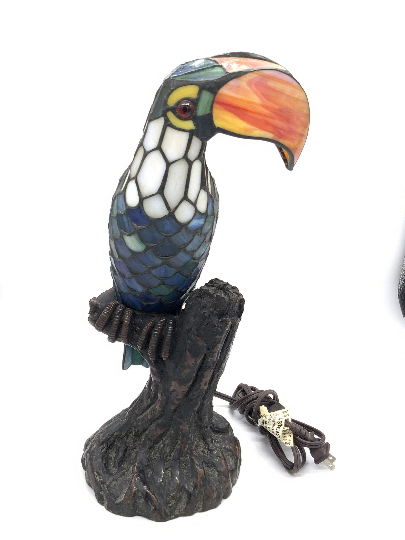 Vintage Mosaic Glass Toucan Form Table Lamp (1 of 17)