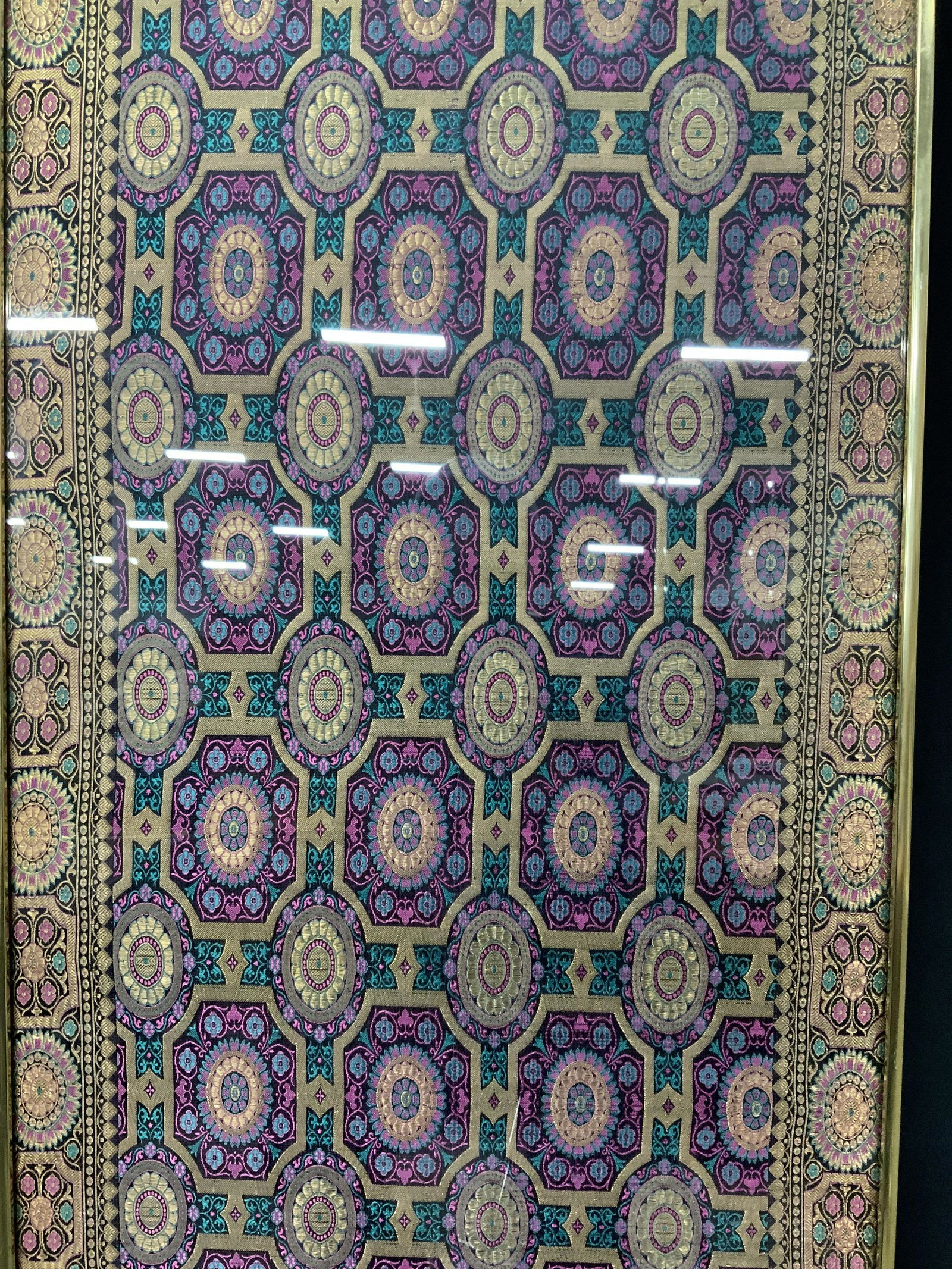 South Asian Embroidered Pattern on Silk Panel (1 of 13)