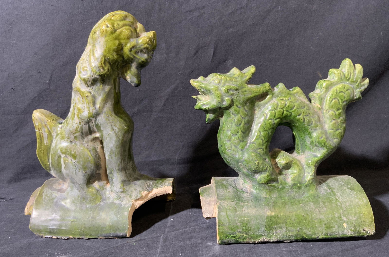 Lot 2 Antique Asian Roof Tiles (1 of 11)