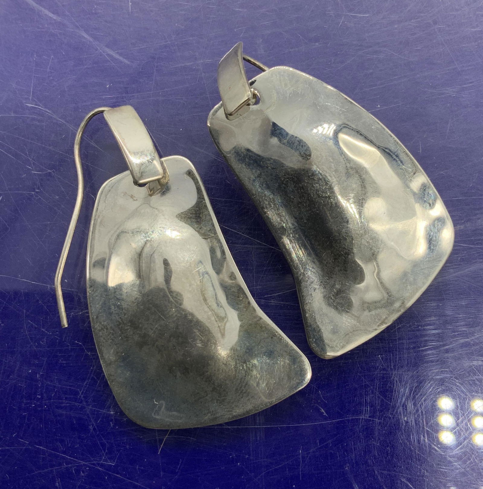 Sterling Silver RLM Hammered Drop Earrings (1 of 4)