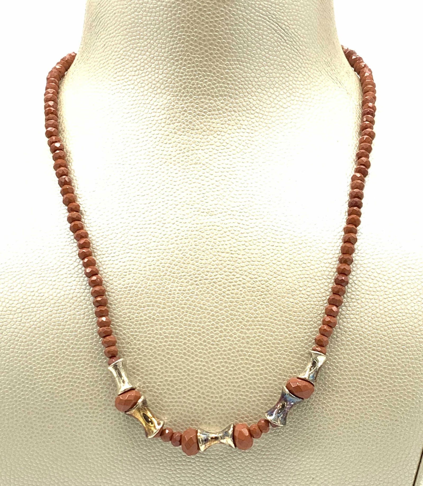 R LEE Morris Sterling & Stone Beaded Necklace (1 of 8)