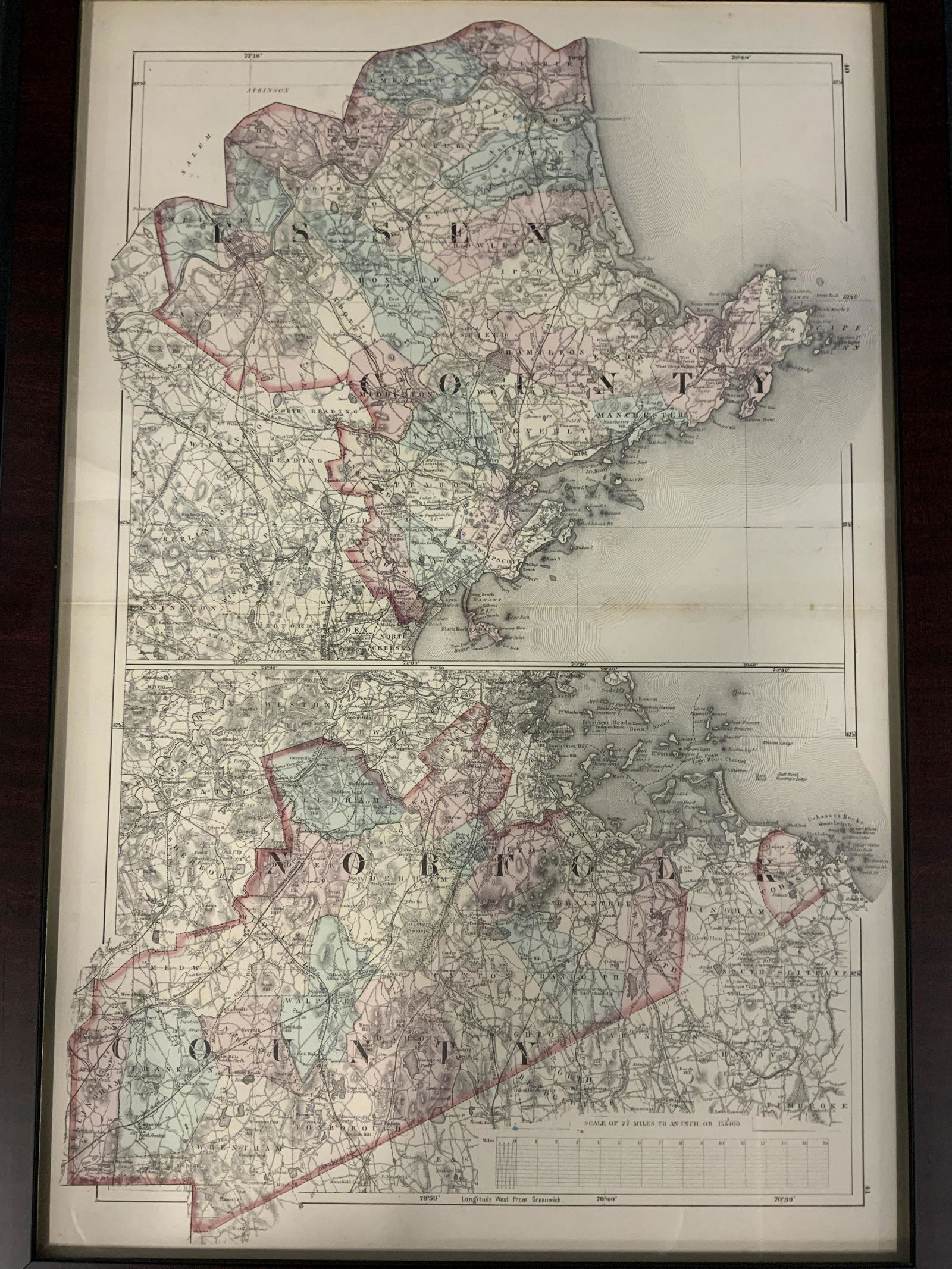 Map of Essex and Norfolk Counties Massachusetts (1 of 9)