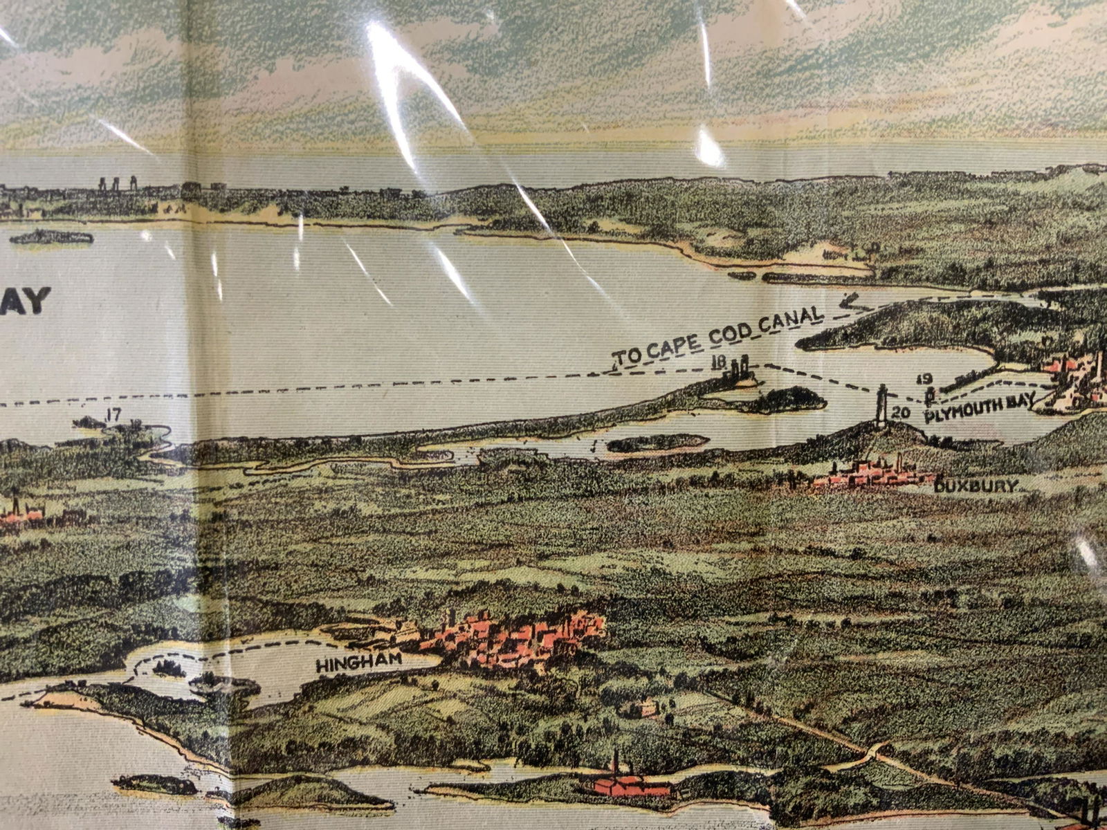 1917 Birdâ€™s Eye View of Boston Harbor Engraving (1 of 12)