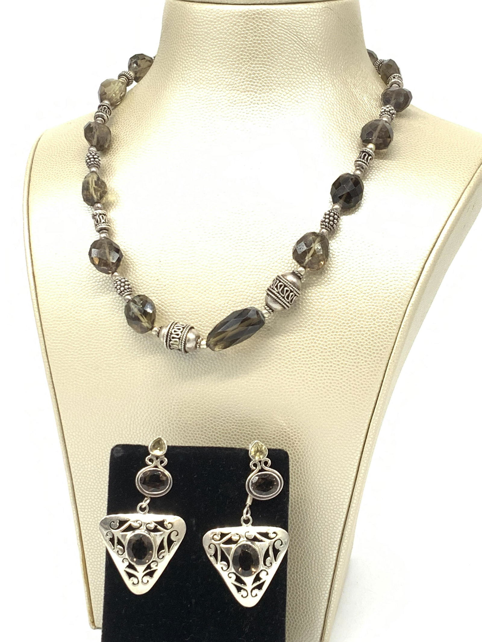 Set 3 Sterling Silver and Smokey Quartz Jewelry (1 of 6)