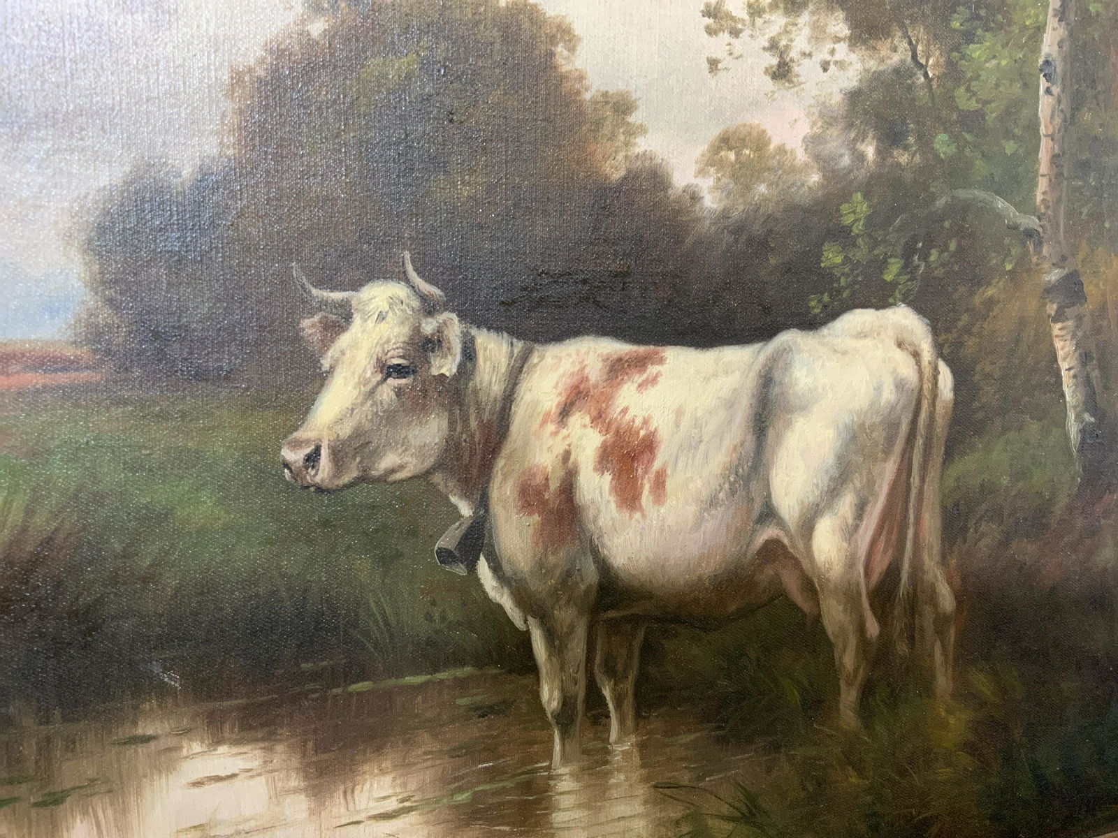 Signed Cow In Landscape Oil on Canvas (1 of 11)