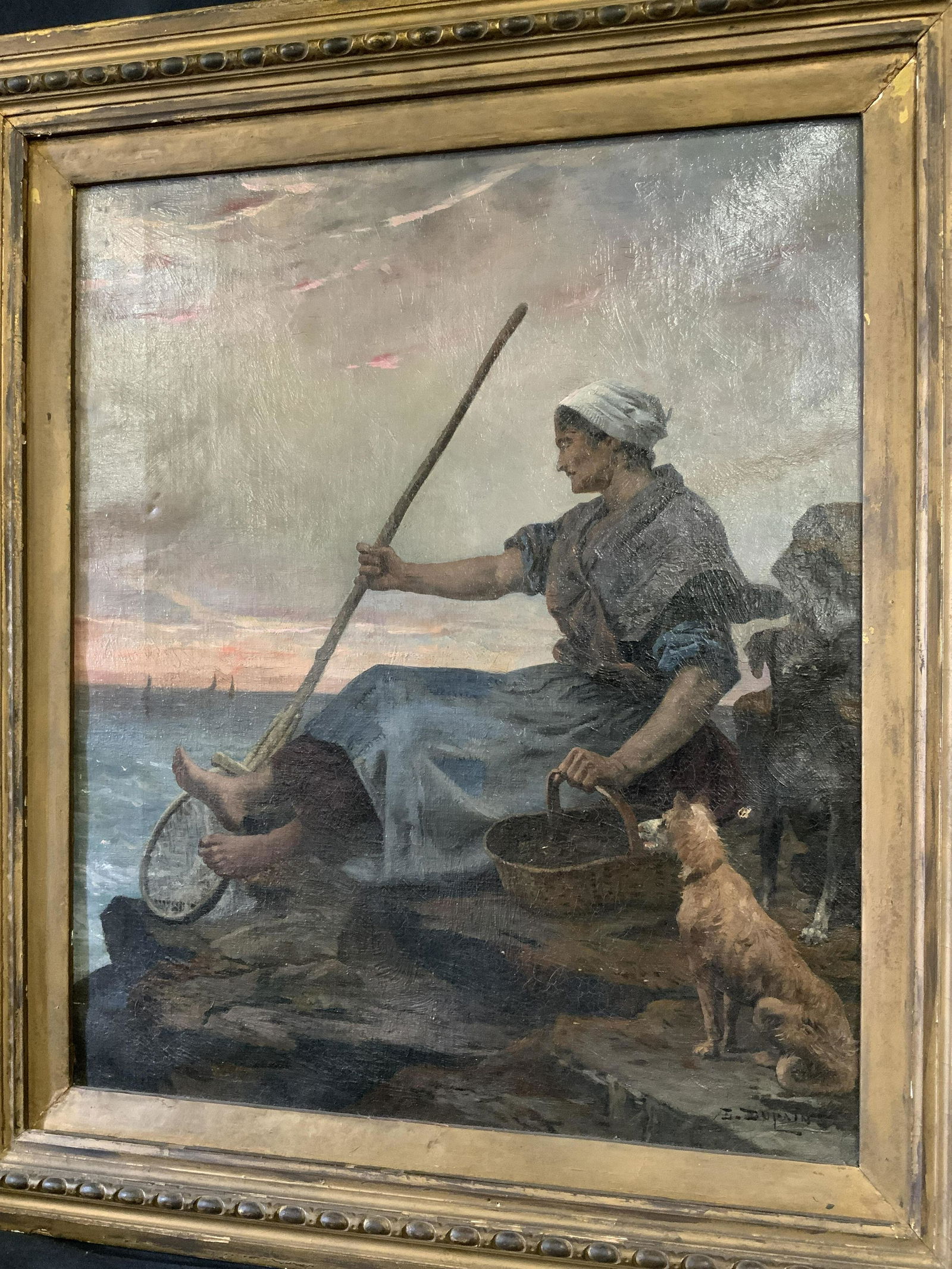 Edmond Louis Dupain Signed Oil on Canvas (1 of 12)