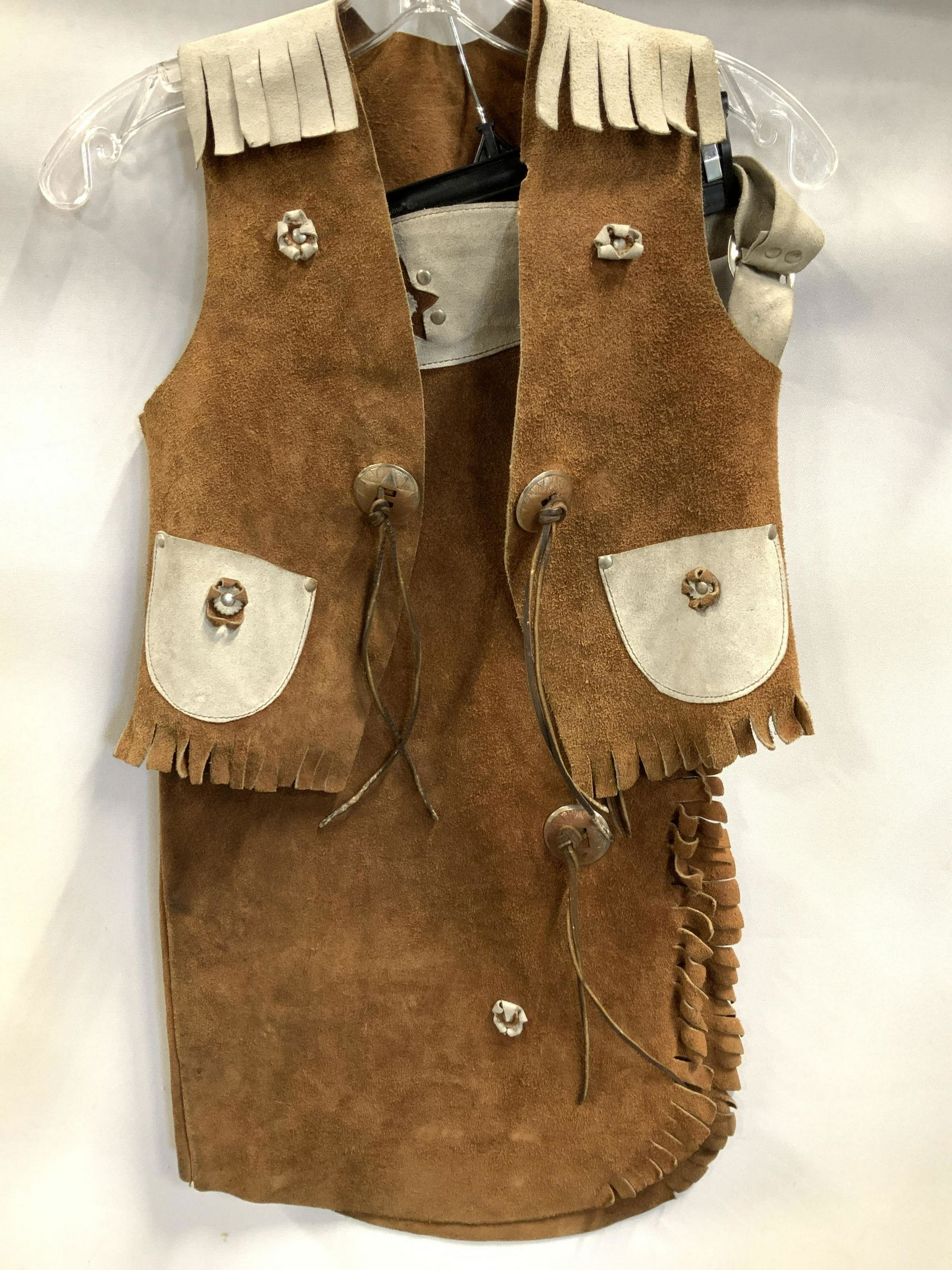 Suede  Childrens Cowboy Cowgirl Vest & Chaps (1 of 12)