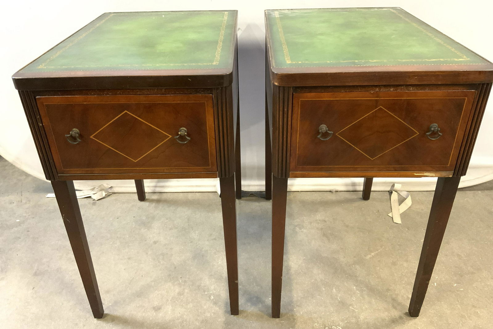 Pair Antique Leather Top Side Tables (1 of 11)