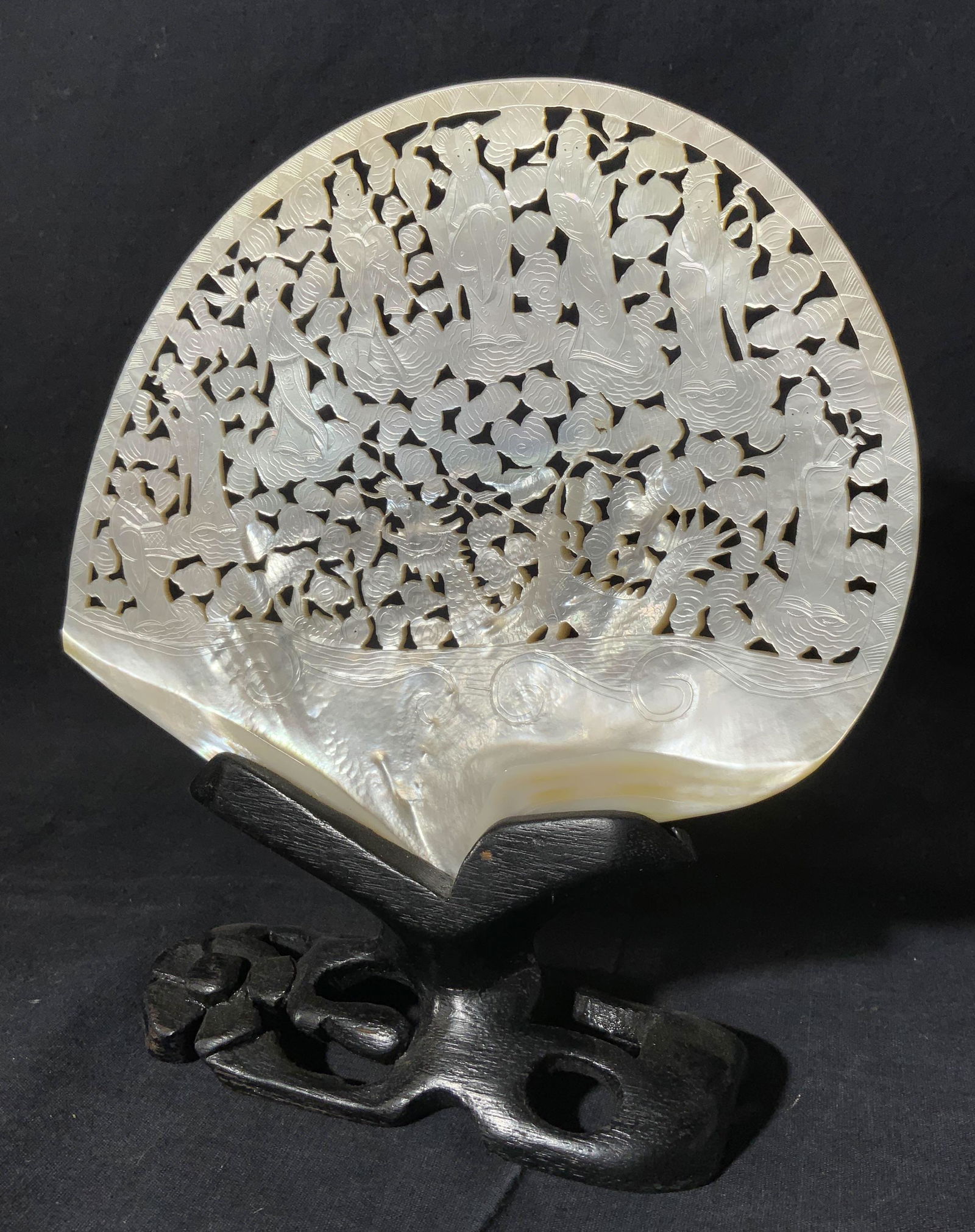 Antique Chinese Carved Mother of Pearl Shell (1 of 6)