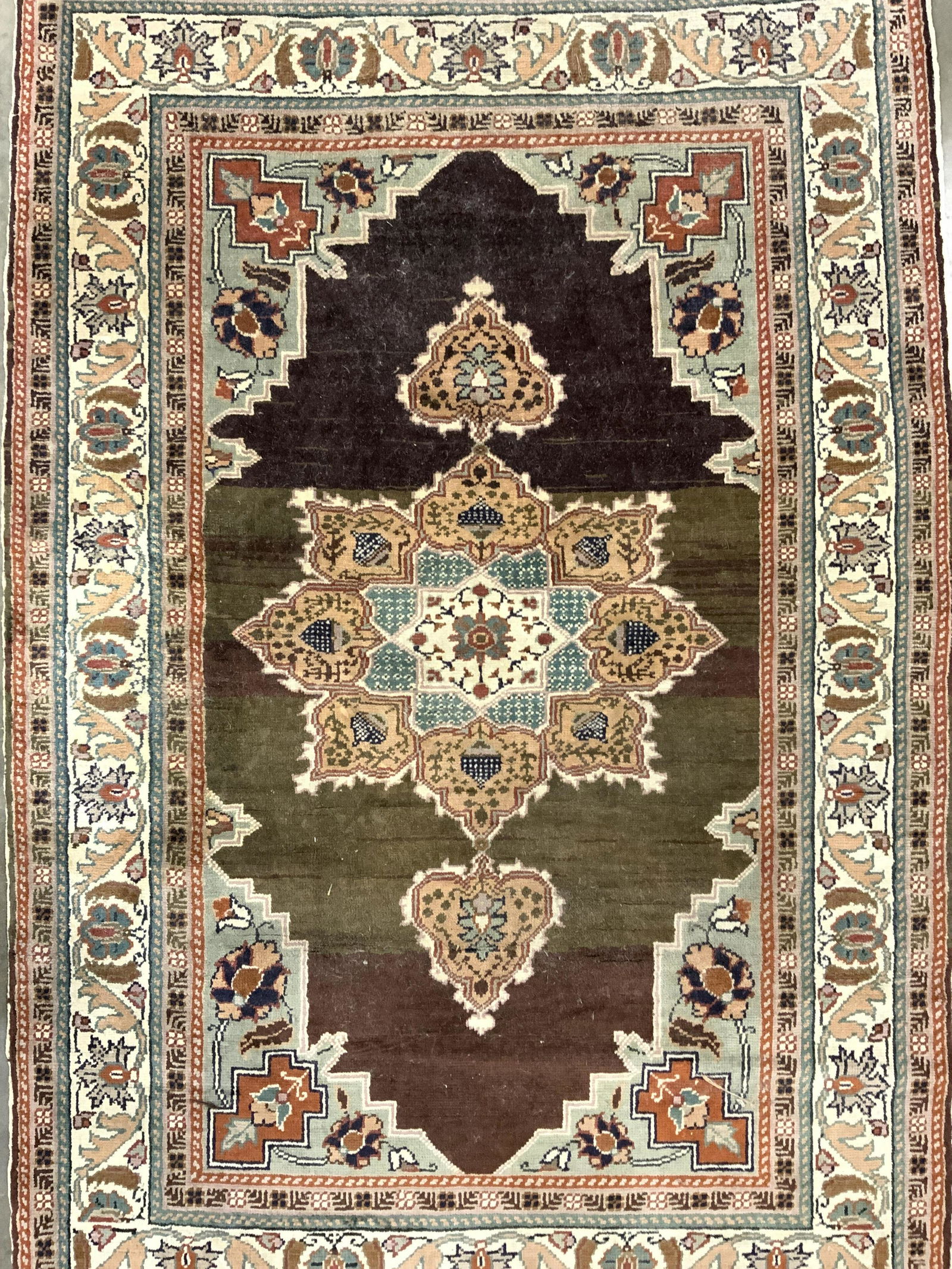 Vintage Handmade Turkish Fringed Wool Rug (1 of 10)