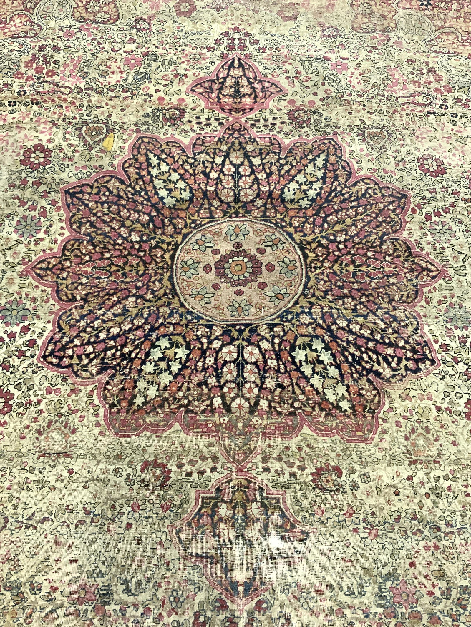 Antique Room Sz Handmade Wool Area Fringed Rug (1 of 10)