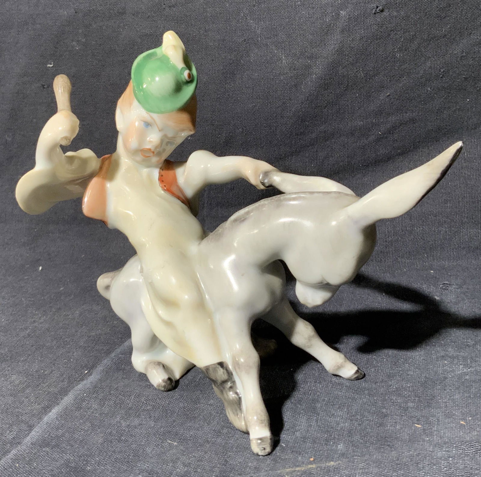 HEREND Boy on Donkey Porcelain Figurine (1 of 8)