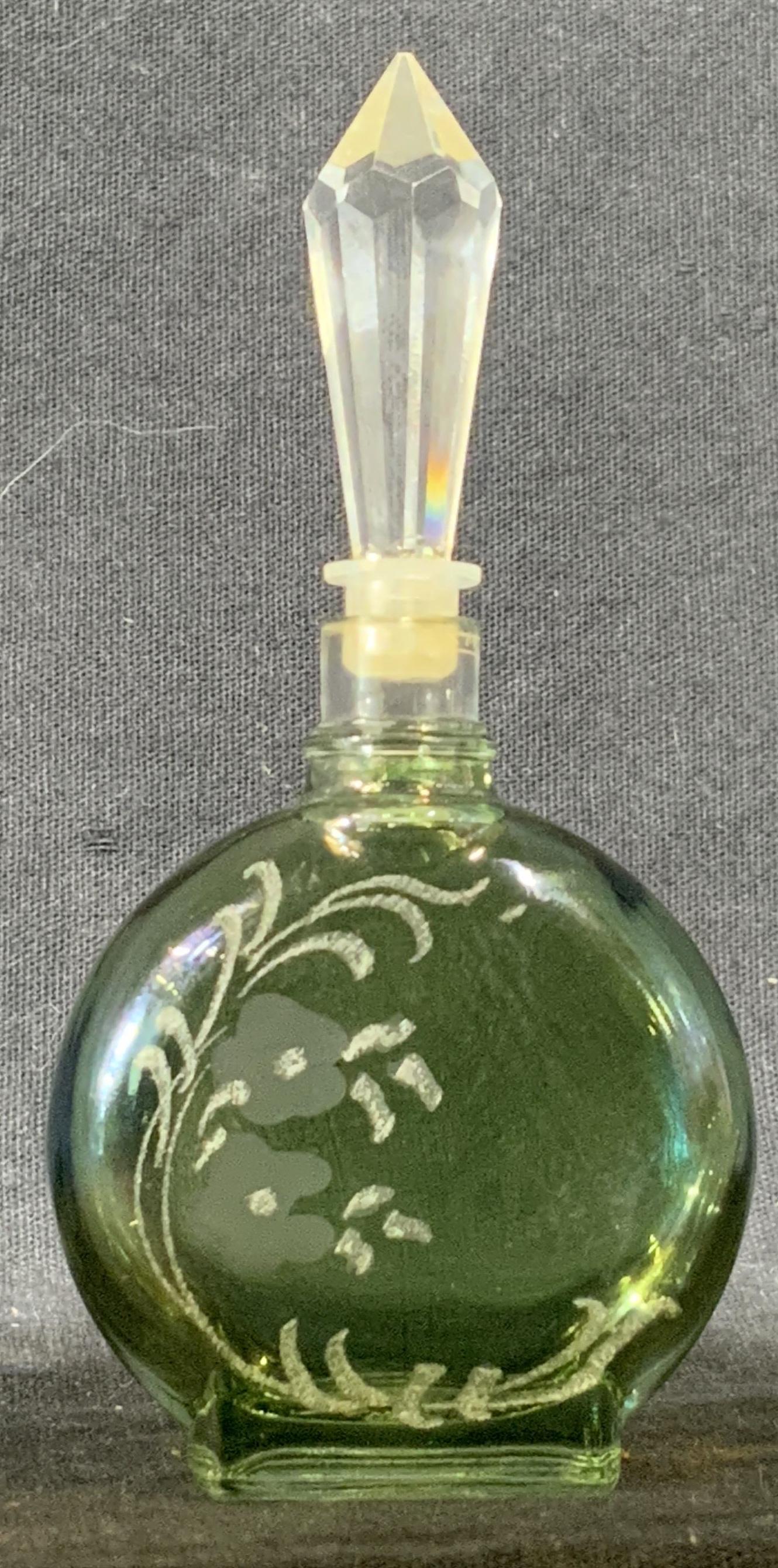 Small Green Glass Perfume Bottle (1 of 4)