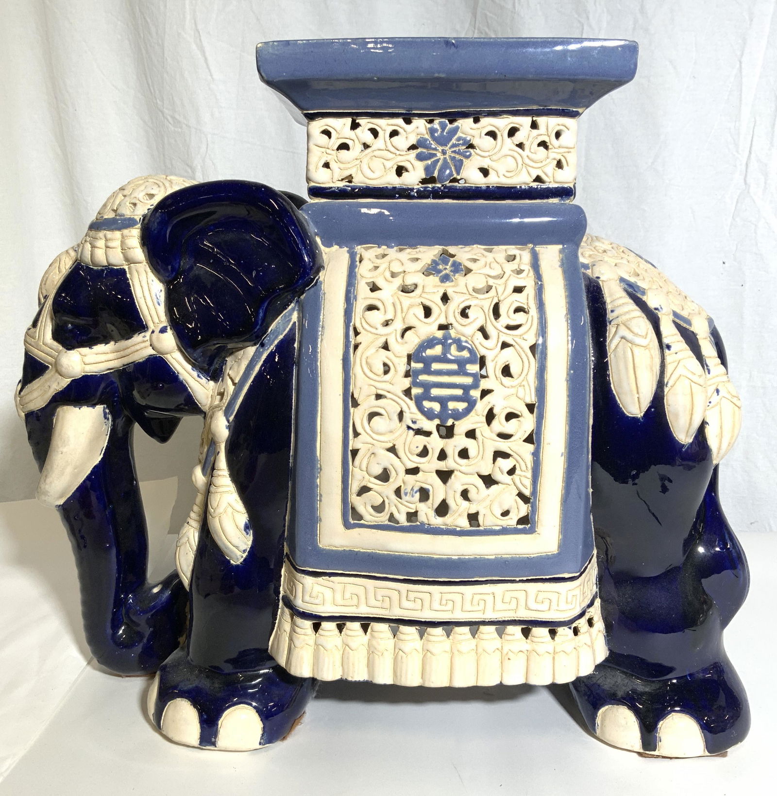 Vintage Porcelain Elephant Garden Stool (1 of 10)