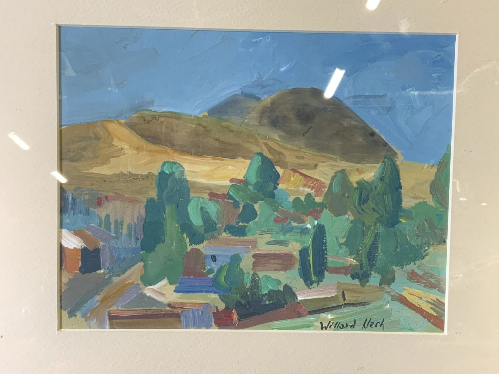 Sigend ATTR WILLARD NASH Landscape Oil on Paper (1 of 10)