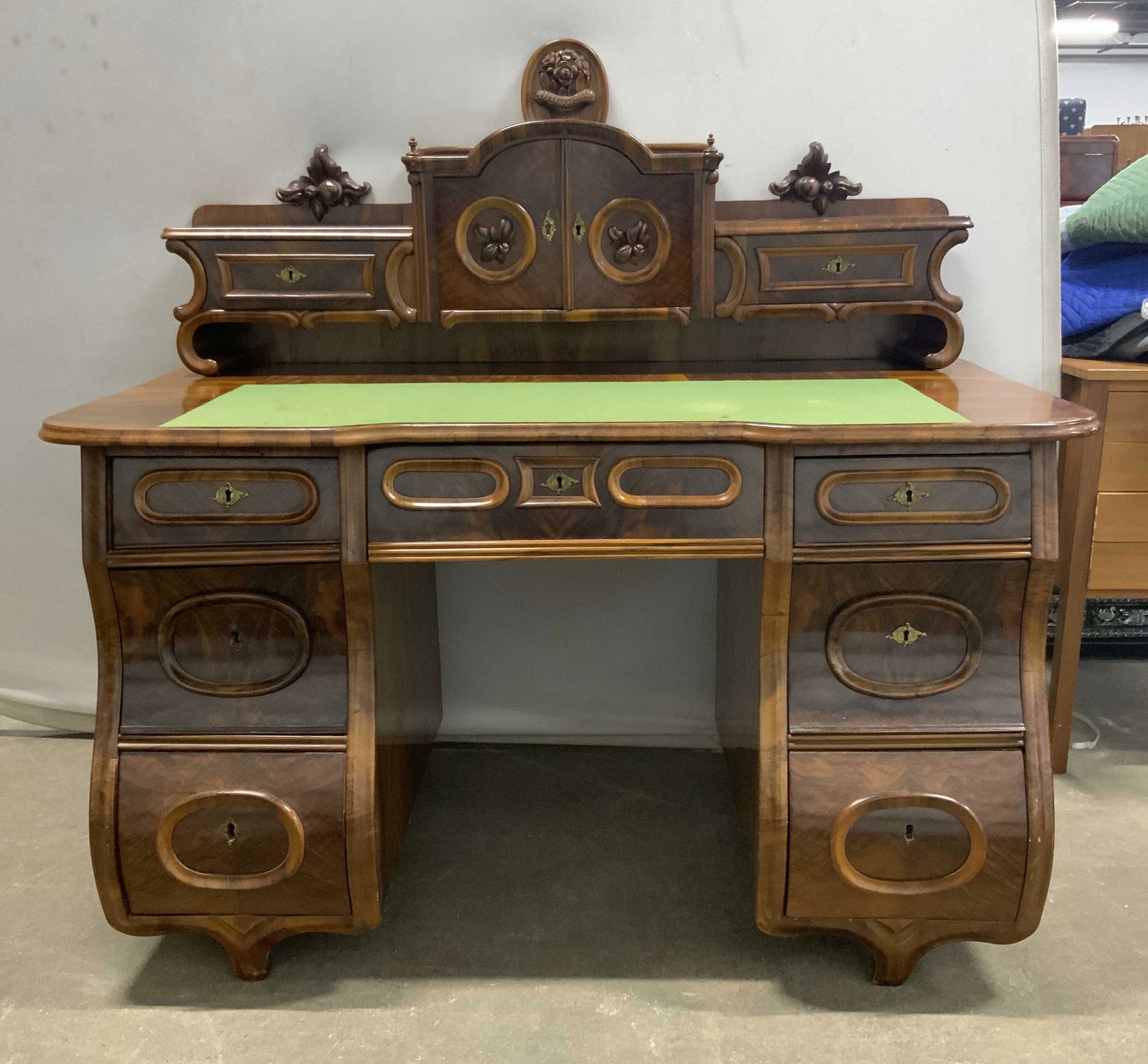 Antique Carved Wooden Desk (1 of 13)