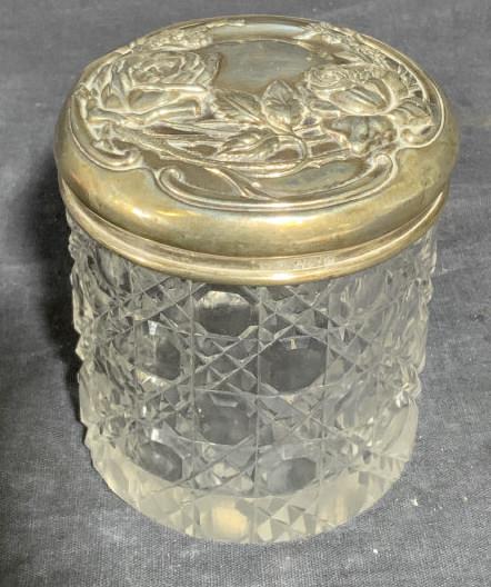 Sterling Silver Lidded Cut Crystal Vessel (1 of 5)