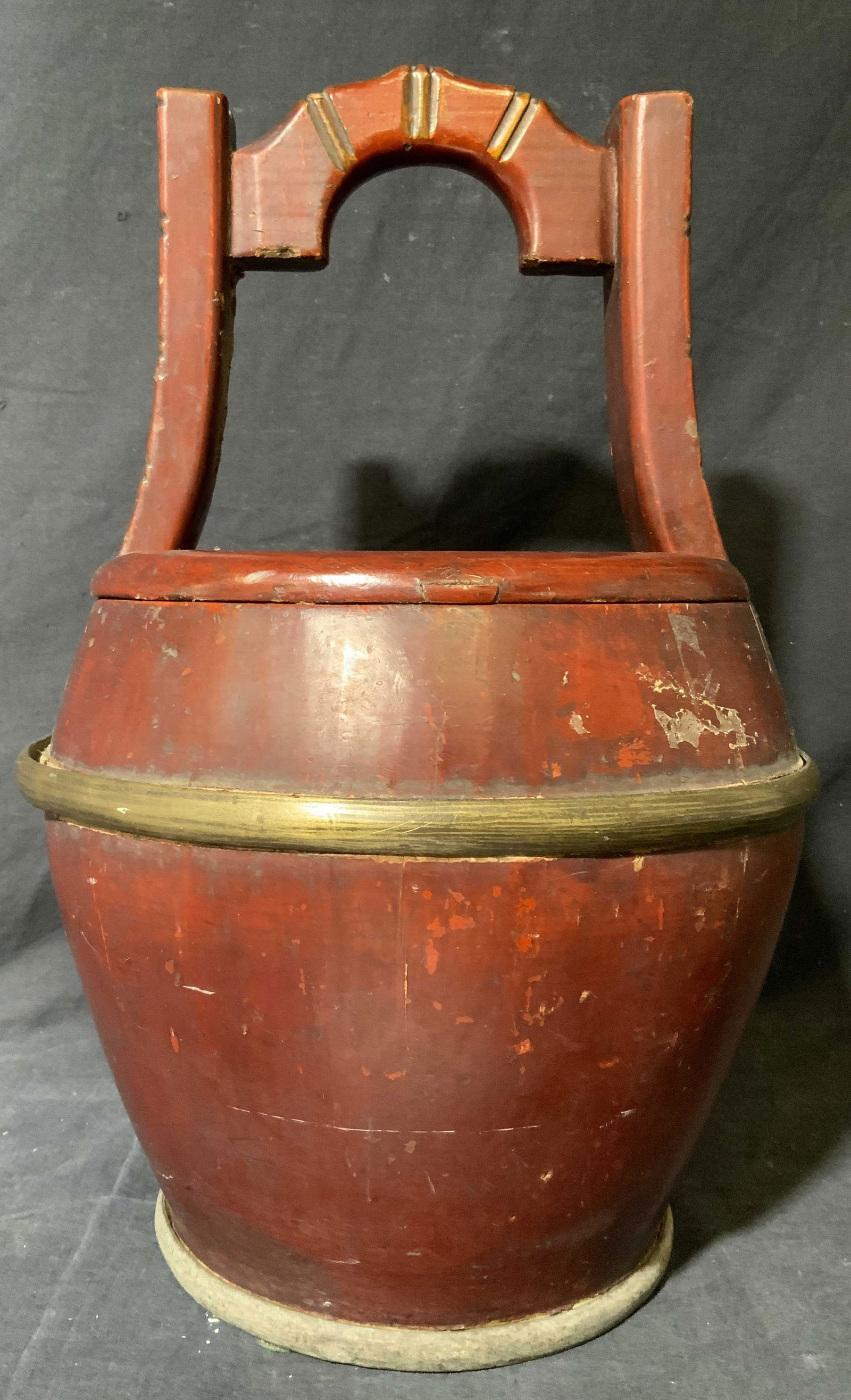 Antique Bamboo Handled and Lidded Rice Bucket (1 of 13)