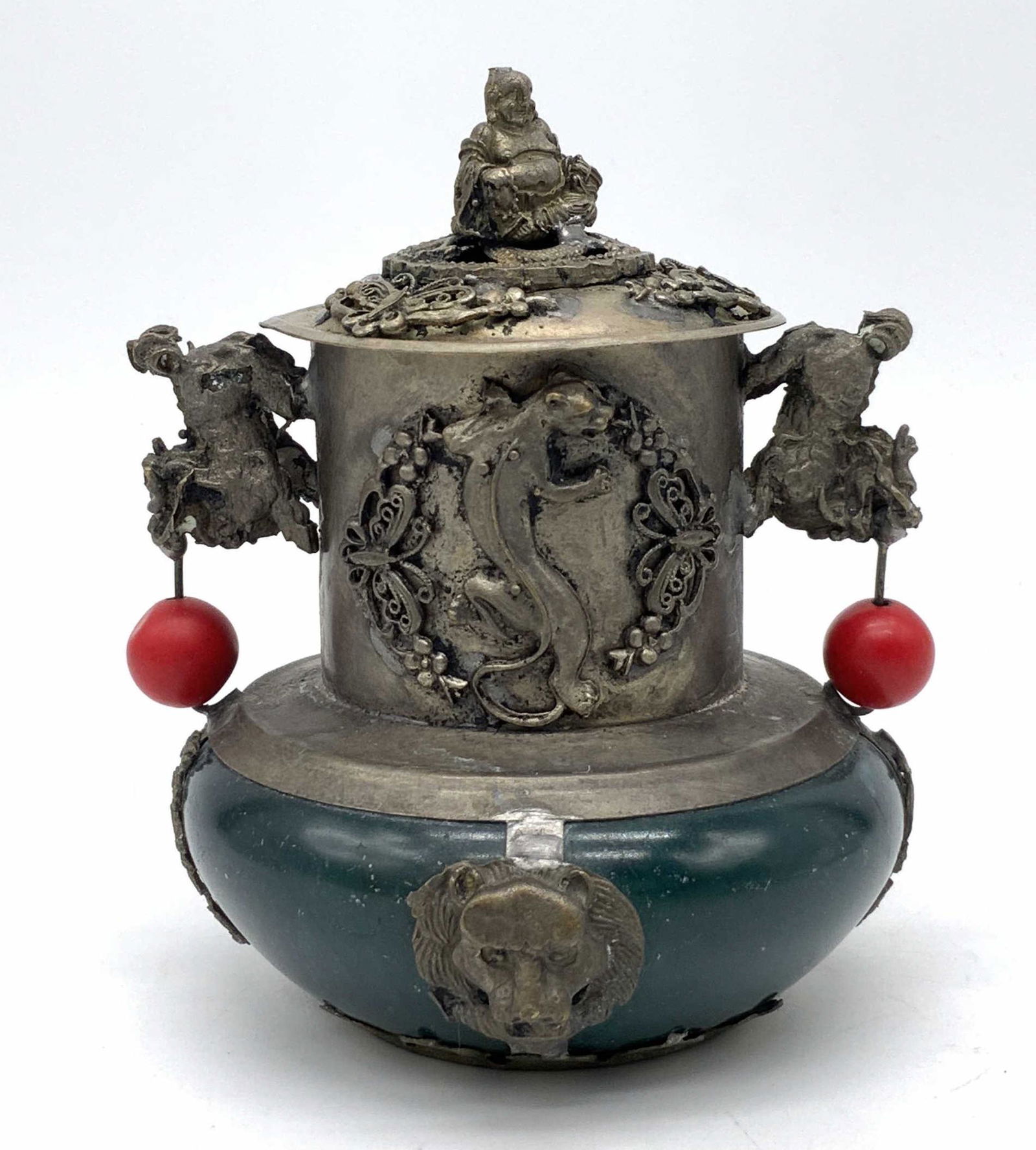 Chinese Incense Burner w Soapstone Base (1 of 5)