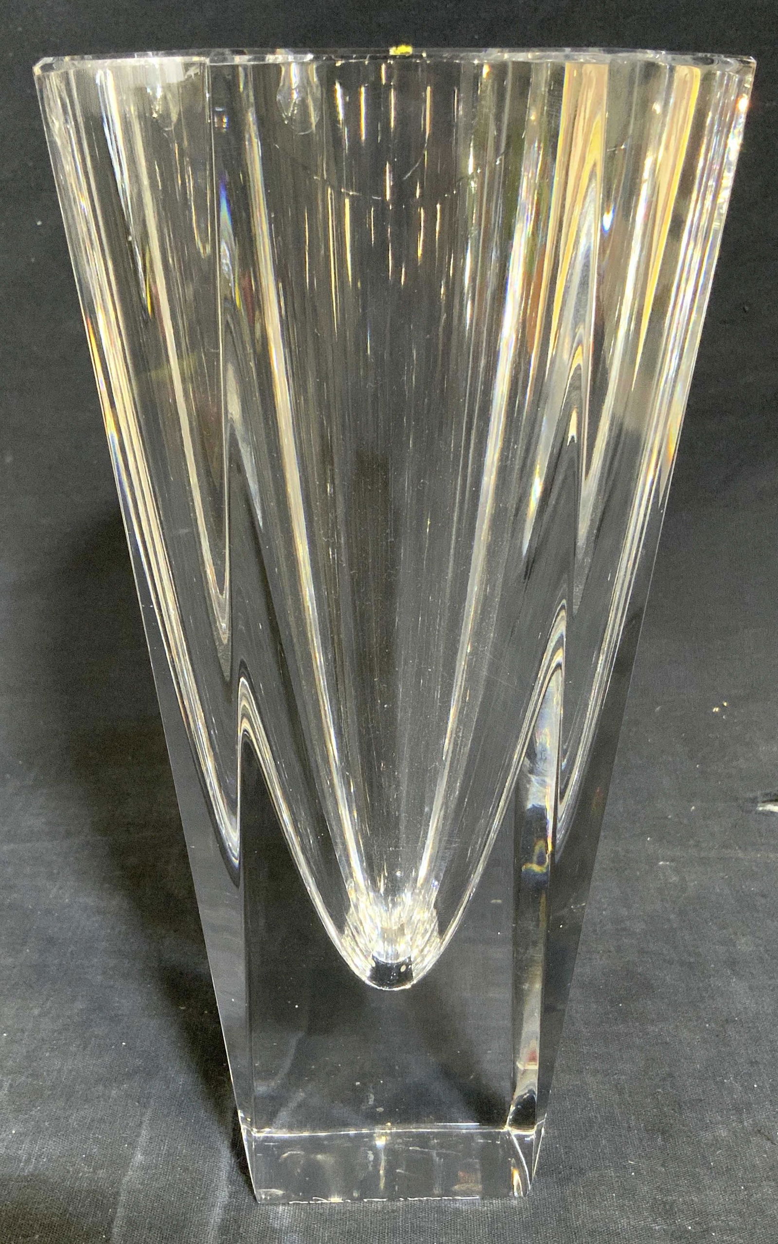 ORREFORS Thick Walled Cut Crystal Vase (1 of 10)