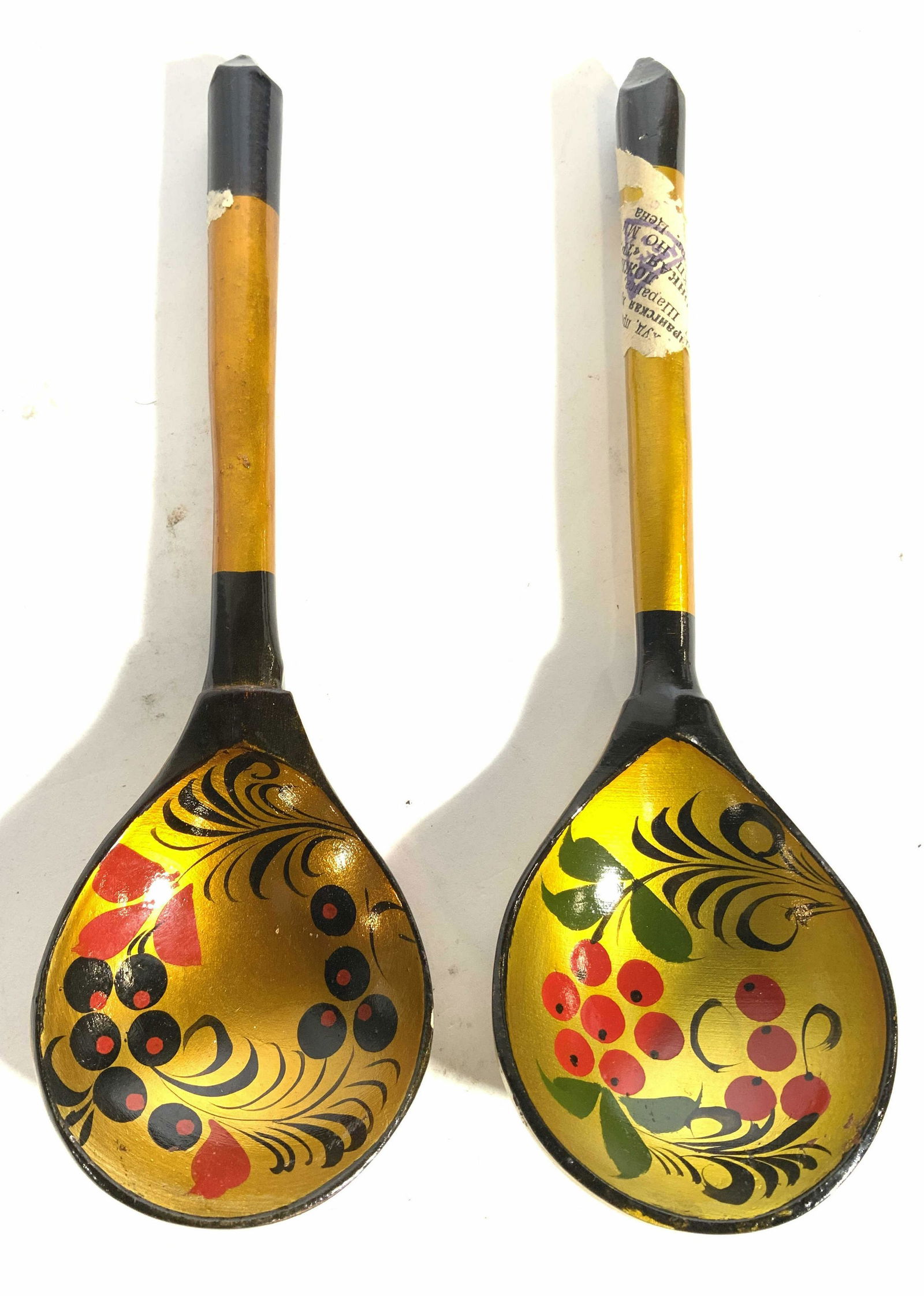 Lot 2 Vintage Russian Lacquer Ware Spoons (1 of 10)