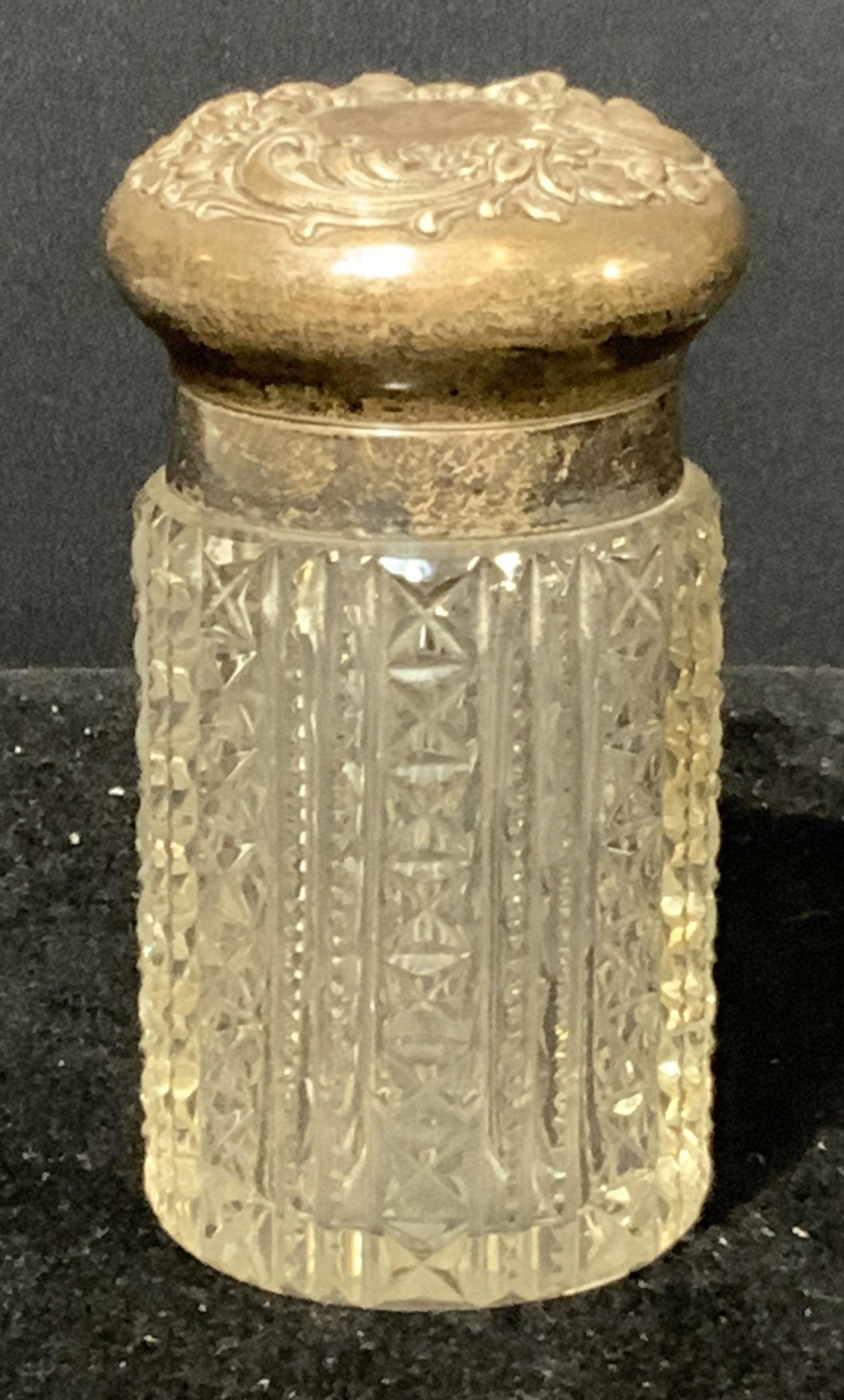 Vintage STERLING SILVER Lidded Glass Jar (1 of 10)