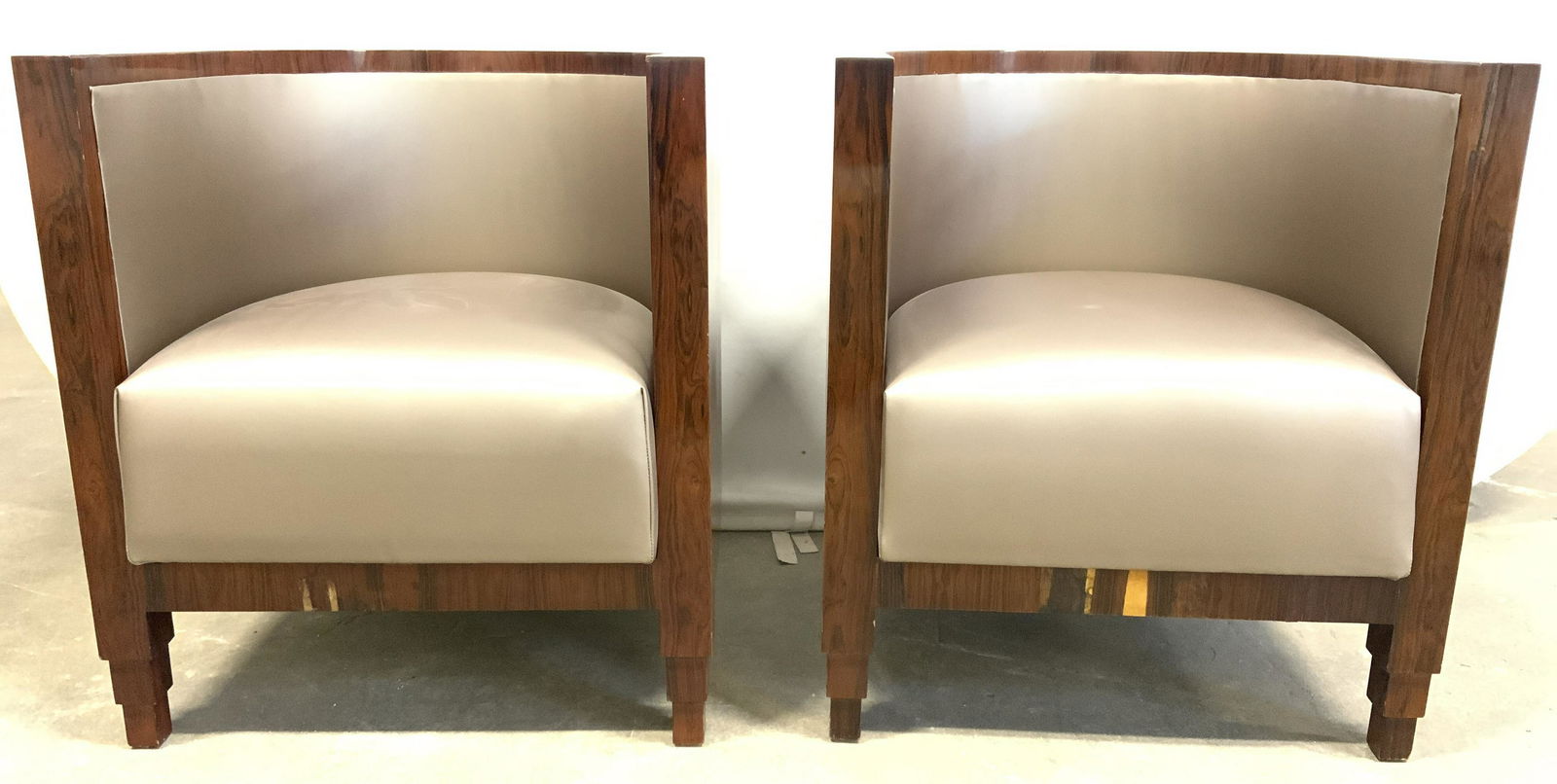 Pair Art Deco Horseshoe Shaped Armchairs (1 of 13)