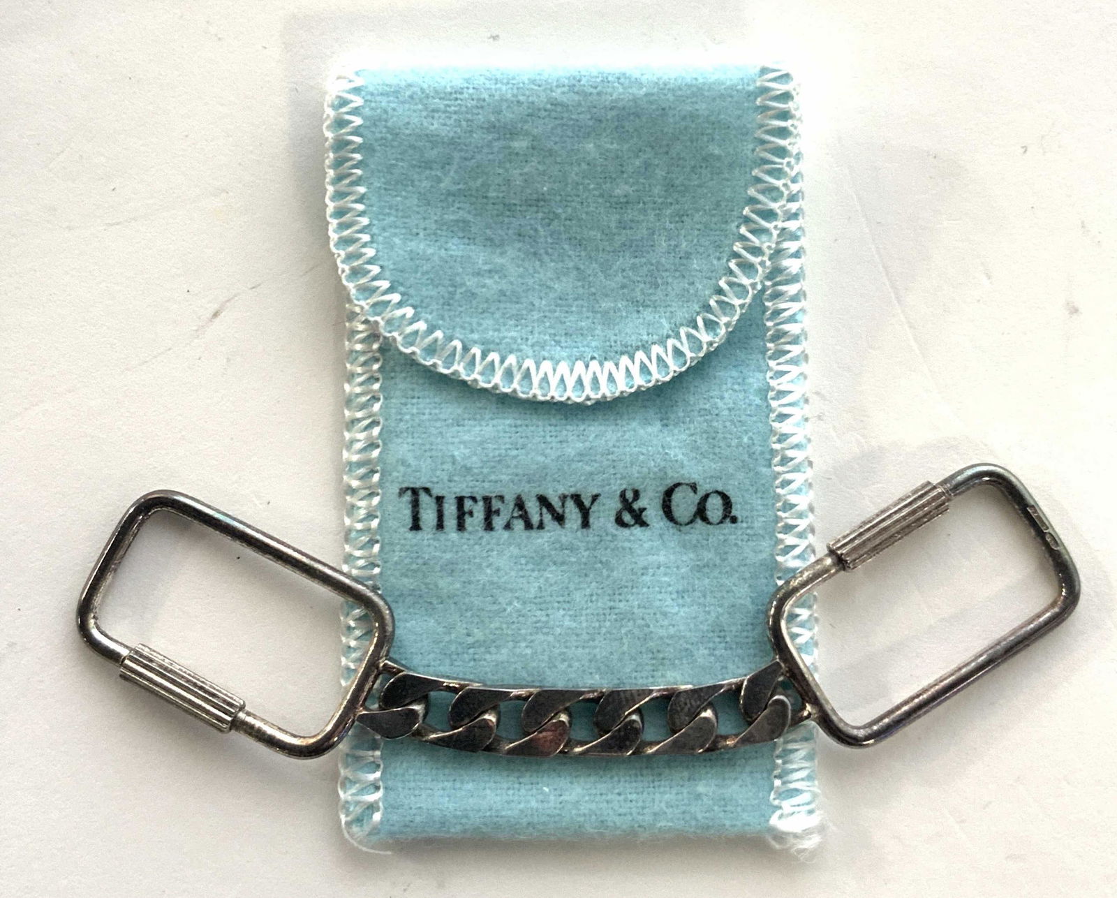 TIFFANY & CO. Sterling Silver Curb Key Chain (1 of 10)