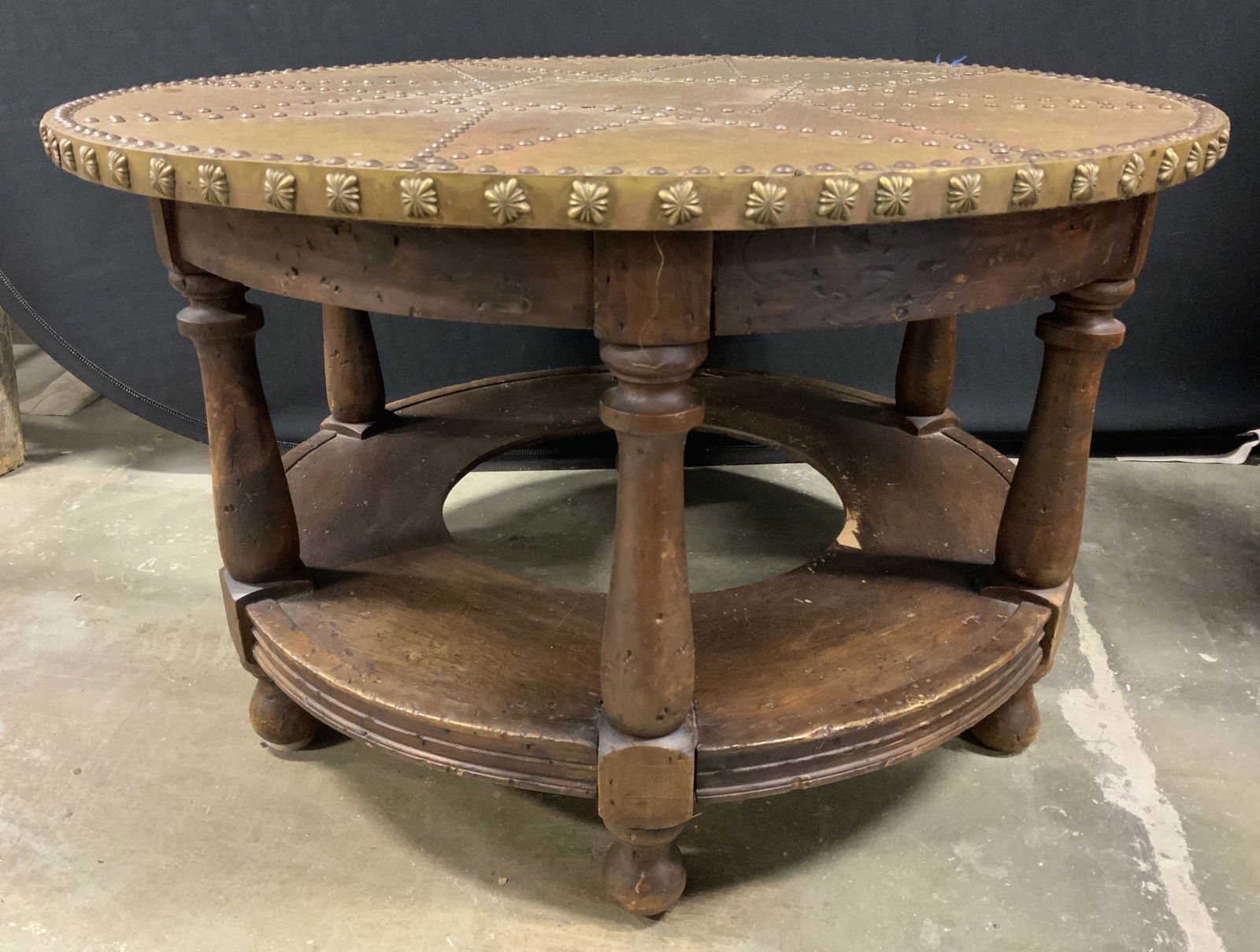 Vntg Low Studded Wooden Accent Table (1 of 10)