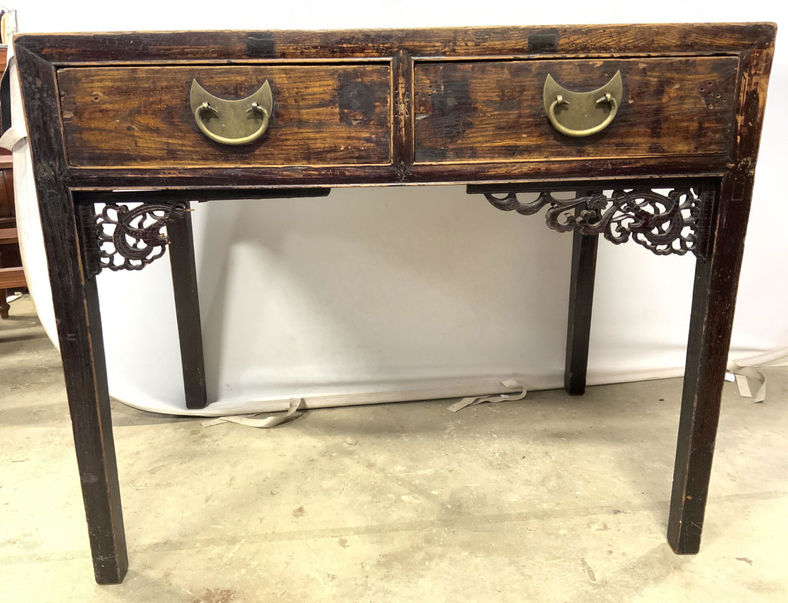 Chinese Black Lacquered Entryway Table W Drawers (1 of 12)
