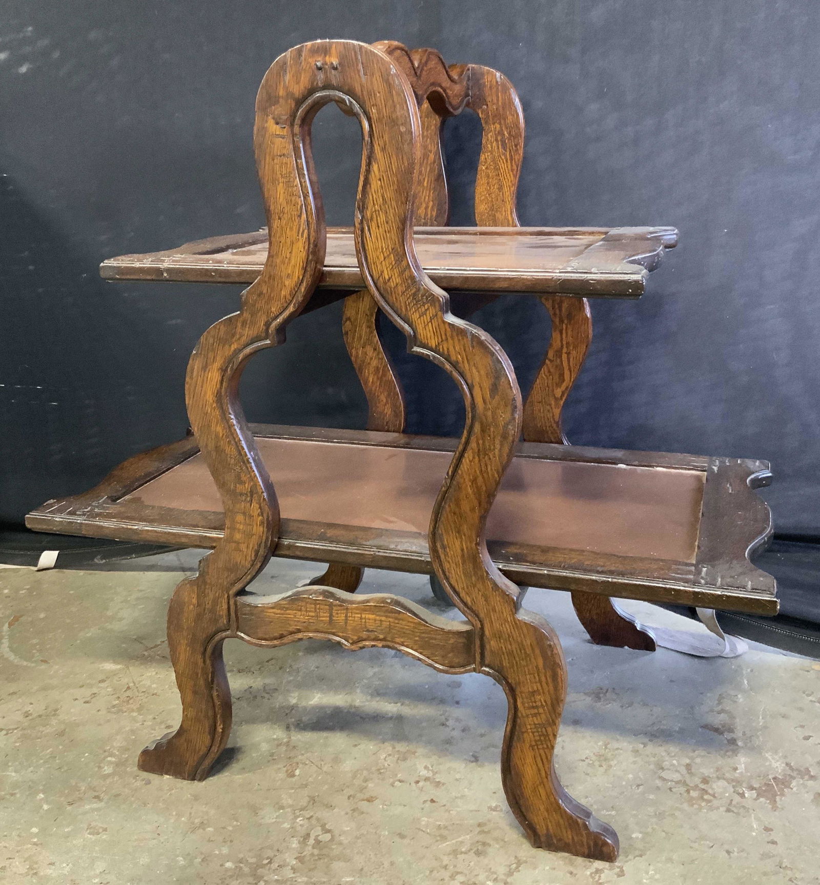 Two Tiered Copper & Wood Side Table (1 of 12)