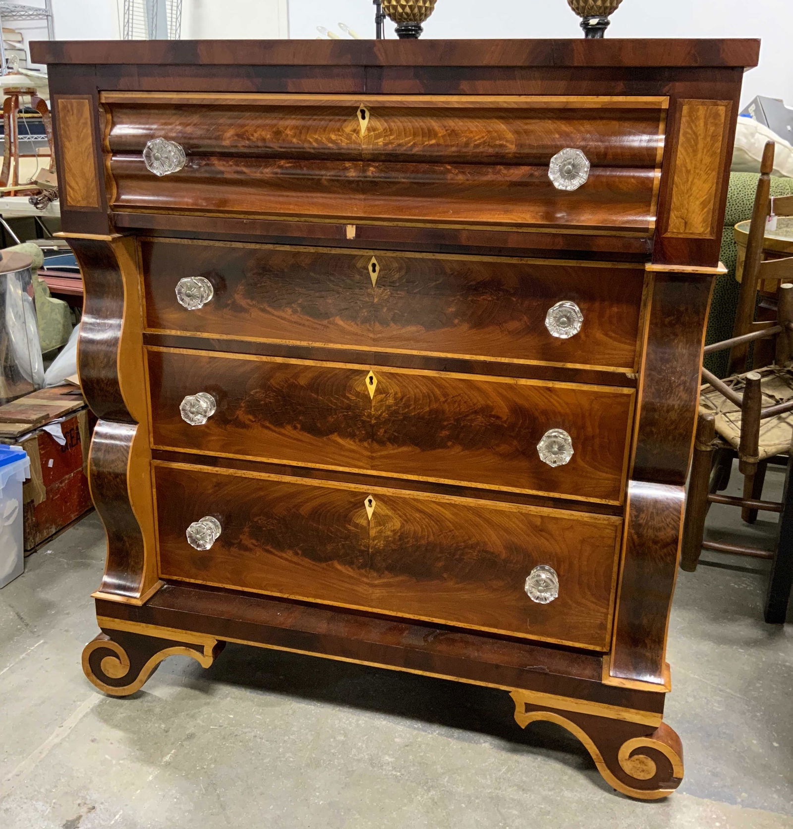Antique Veneered Chest of Drawers (1 of 20)