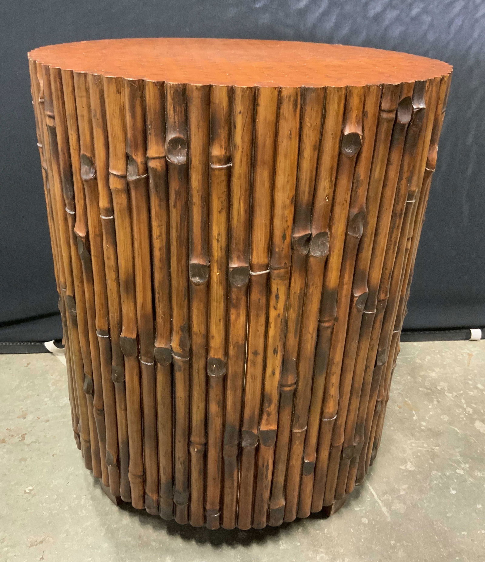 Carved Wooden Bamboo Style Accent Table (1 of 10)