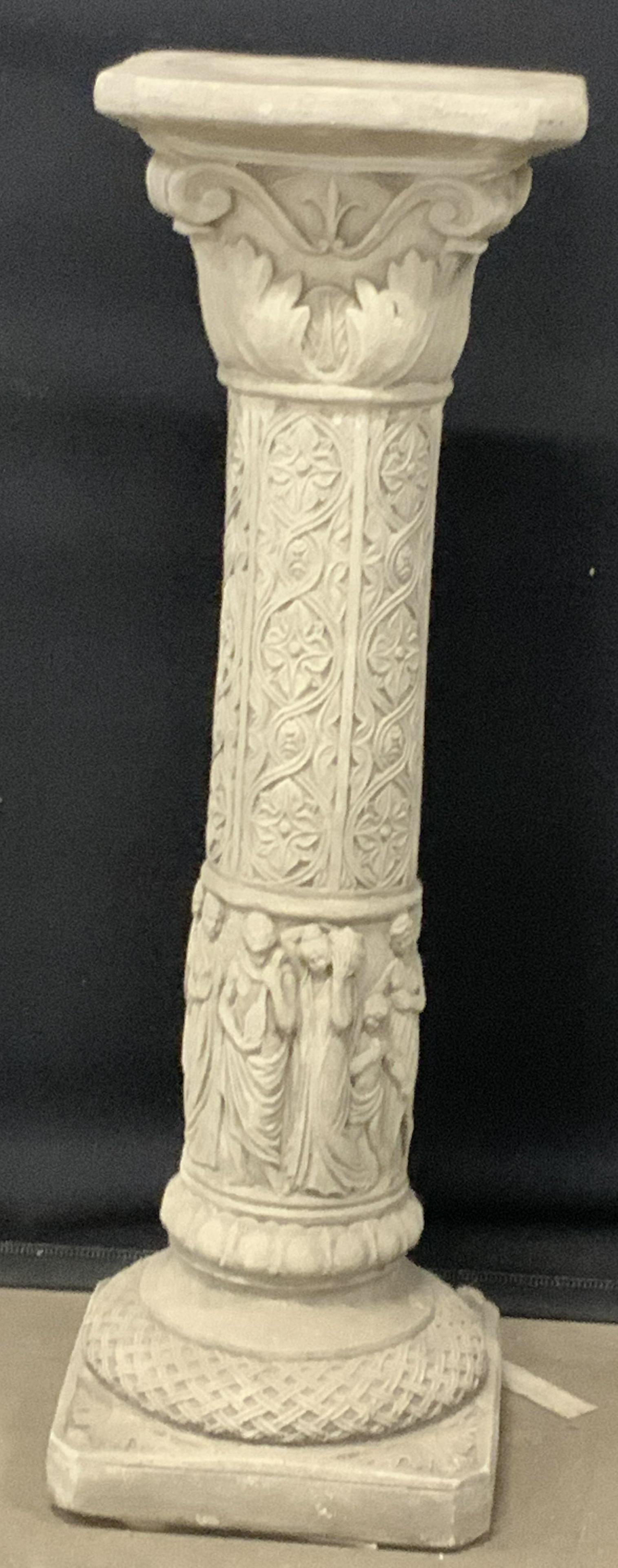 Vintage Greco-Roman Motif Cement Pedestal Column (1 of 15)