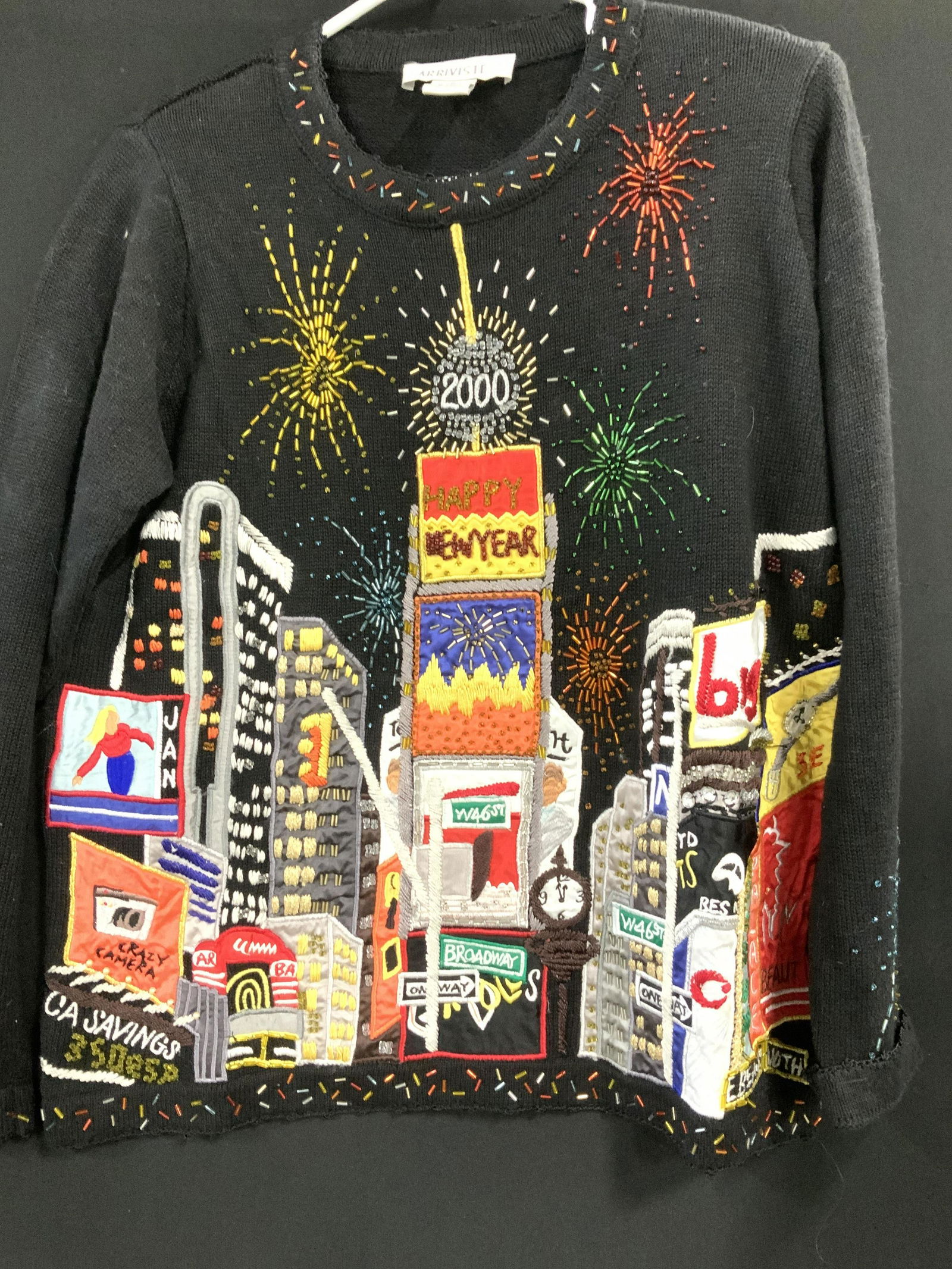 Happy New Year Bead & Embroidered Sweater (1 of 10)