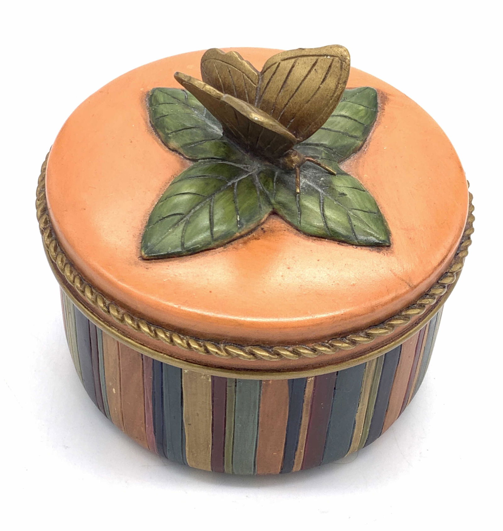 Hand Painted Ceramic Butterfly Trinket Box, Lid (1 of 8)