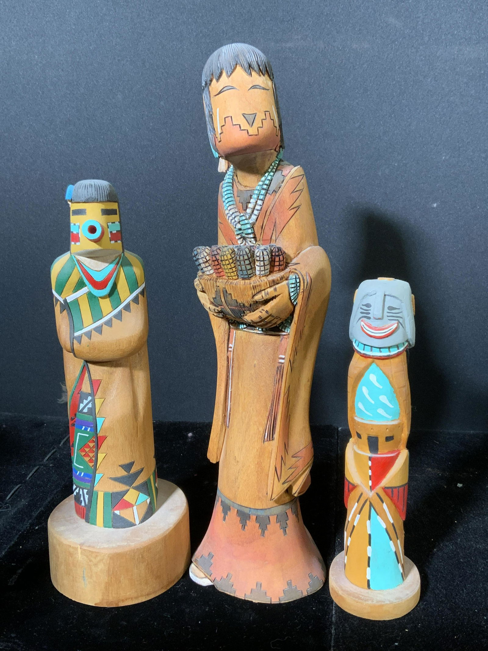 Lot 3 Hand Carved Native American Kachina Figures (1 of 6)