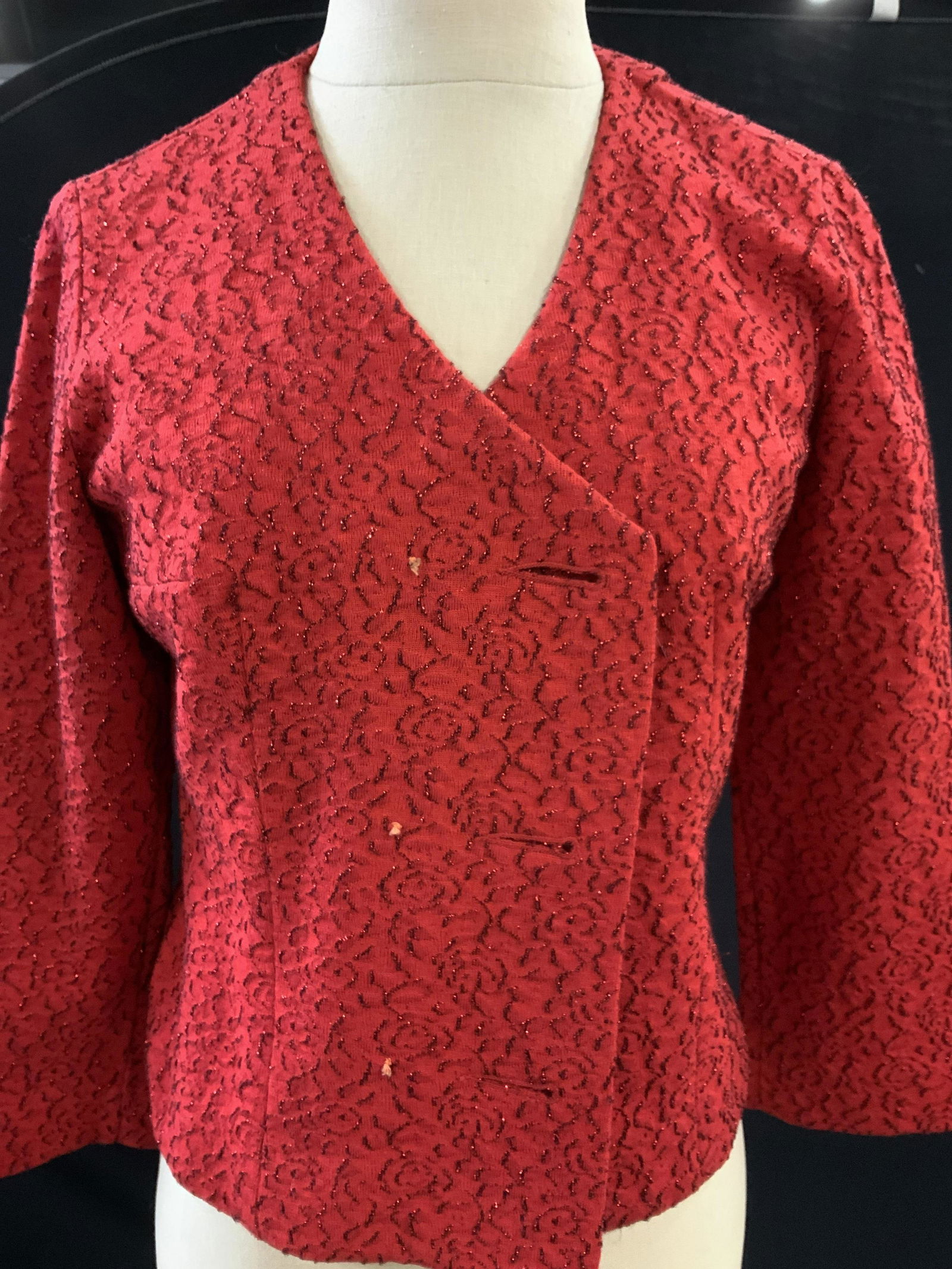 Ladies Vintage wool Red Skirt Suit, KIMBERLY (1 of 7)