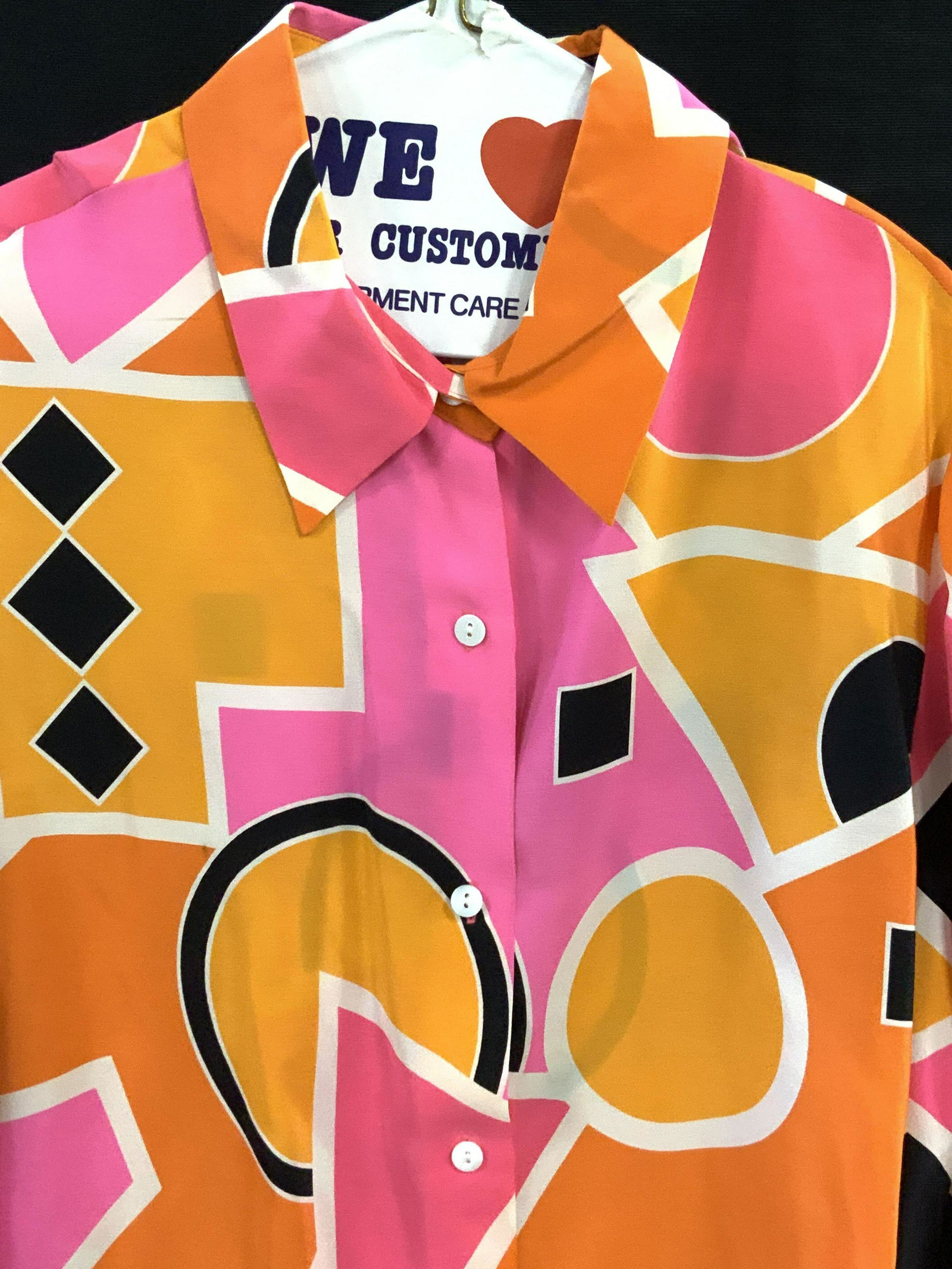 MAGGY LONDON Button Down Silk Abstract Blouse (1 of 5)