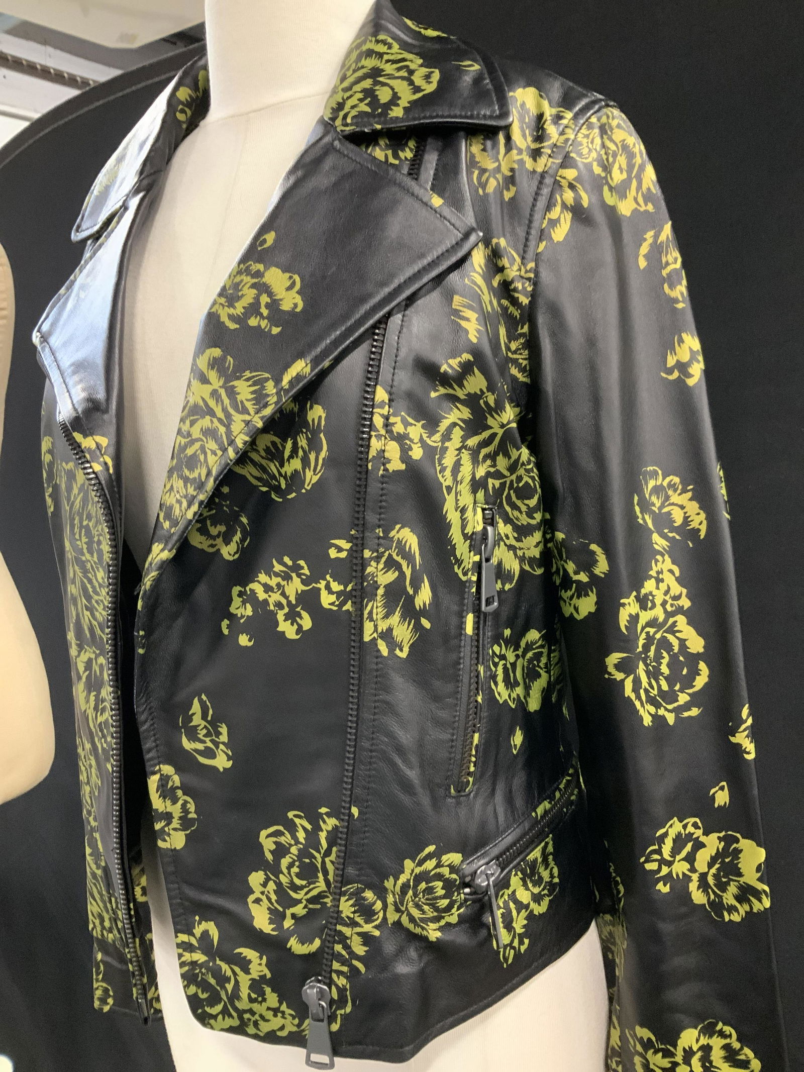 Bagatelle NYC Showroom Leather Jacket w Florals (1 of 7)