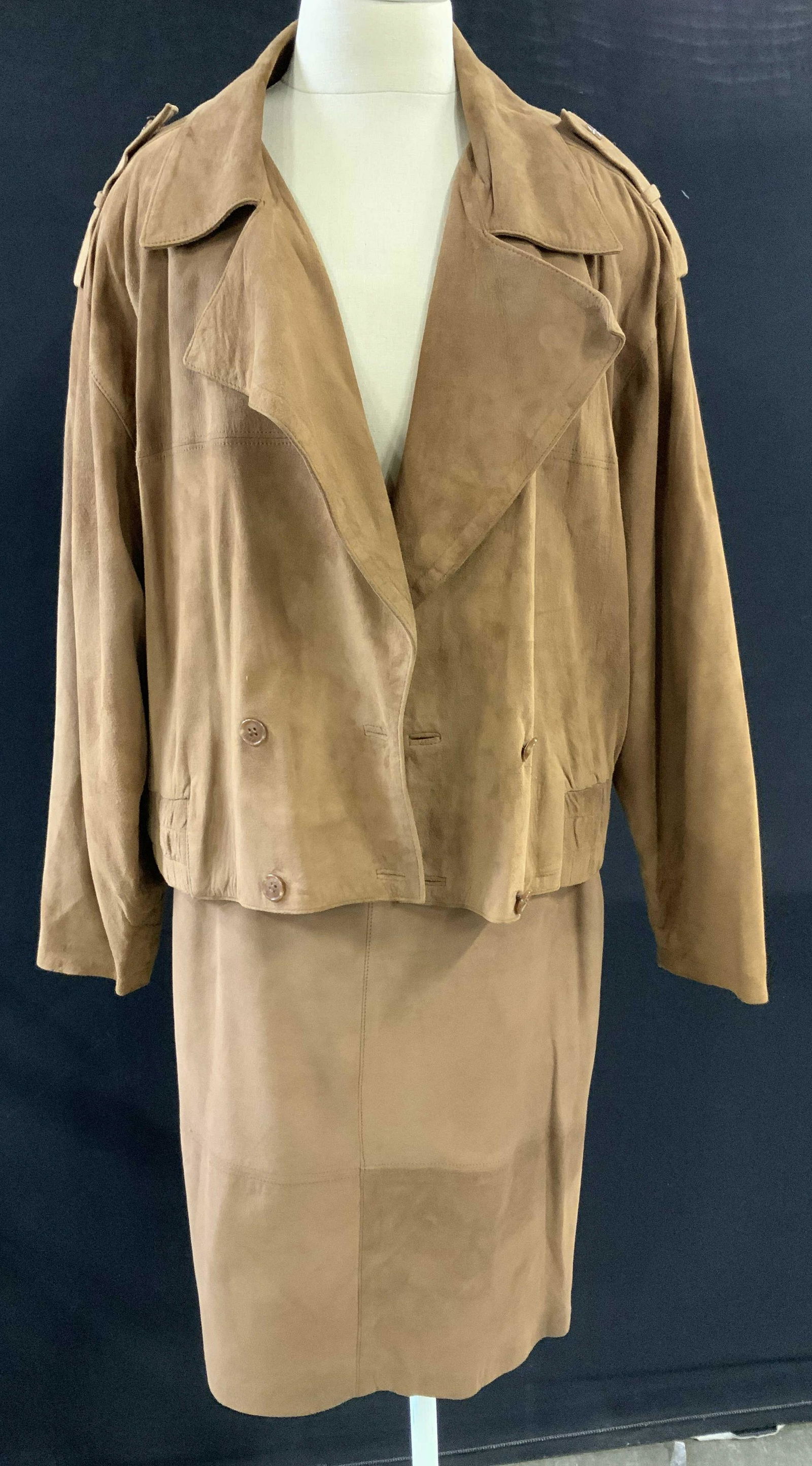 ELLEN TRACY SUEDE SKIRT & JACKET, 3 pieces (1 of 9)